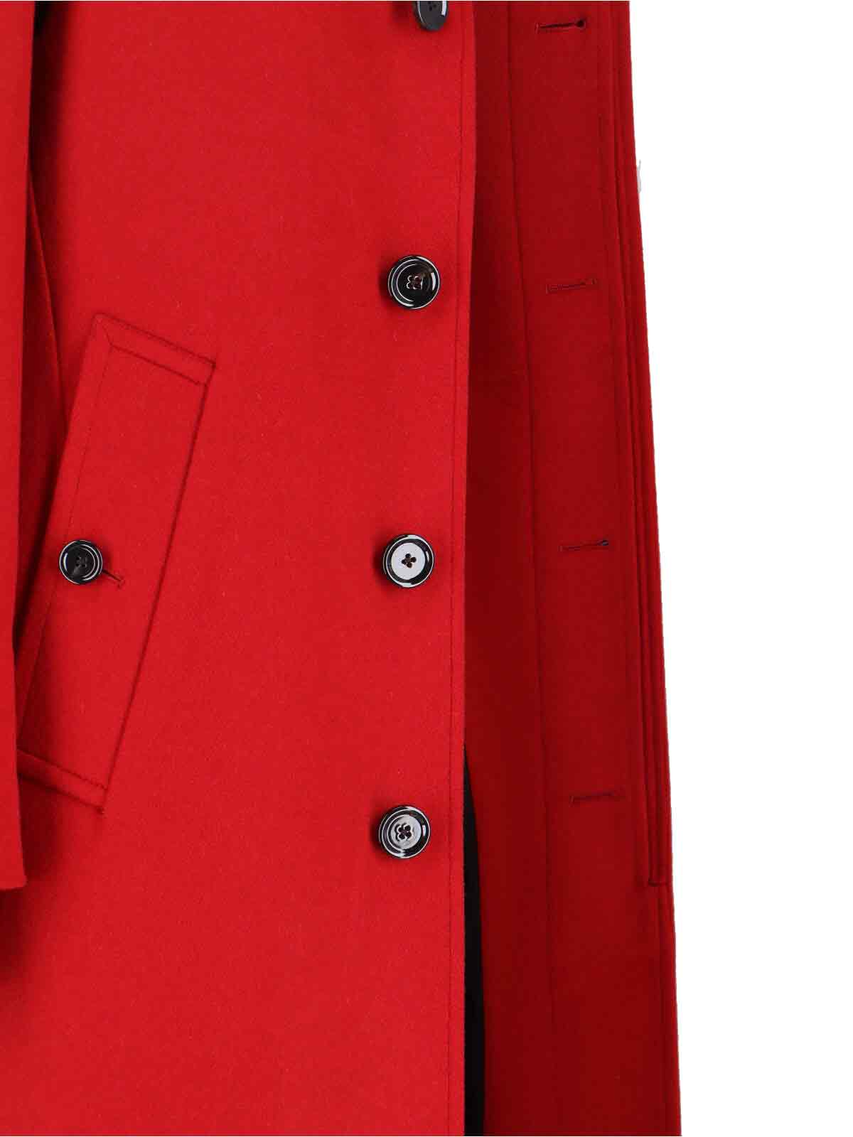 Lardini Red Cashmere Coat With Classic Collar In Red