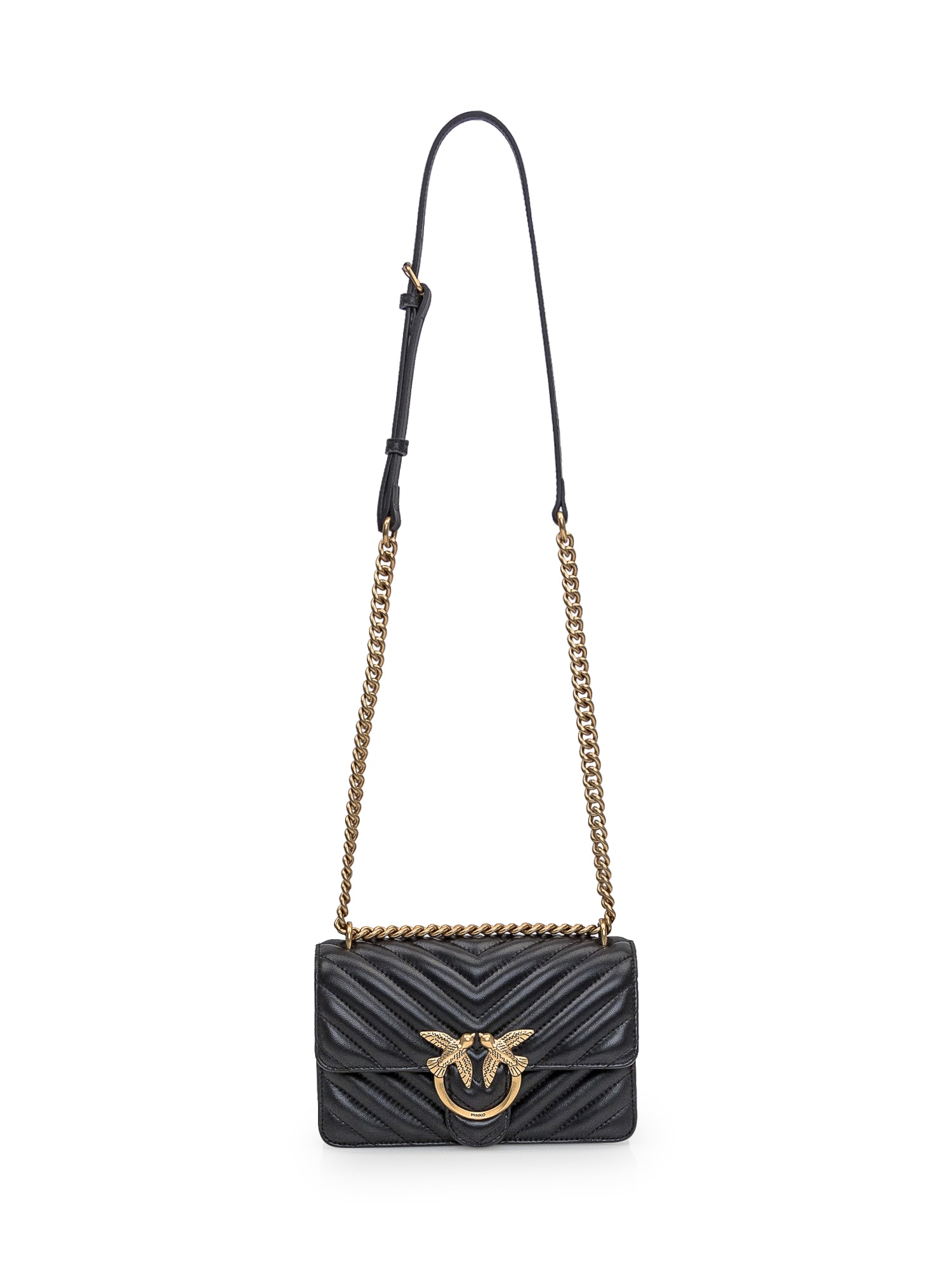 Shop Pinko Love One Mini Bag In Nero