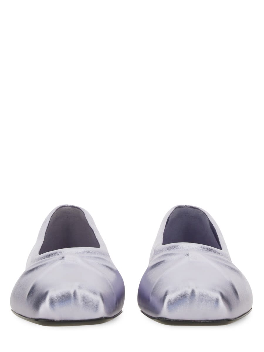 Shop Marni Lillte Bow Ballet Flats In Silver