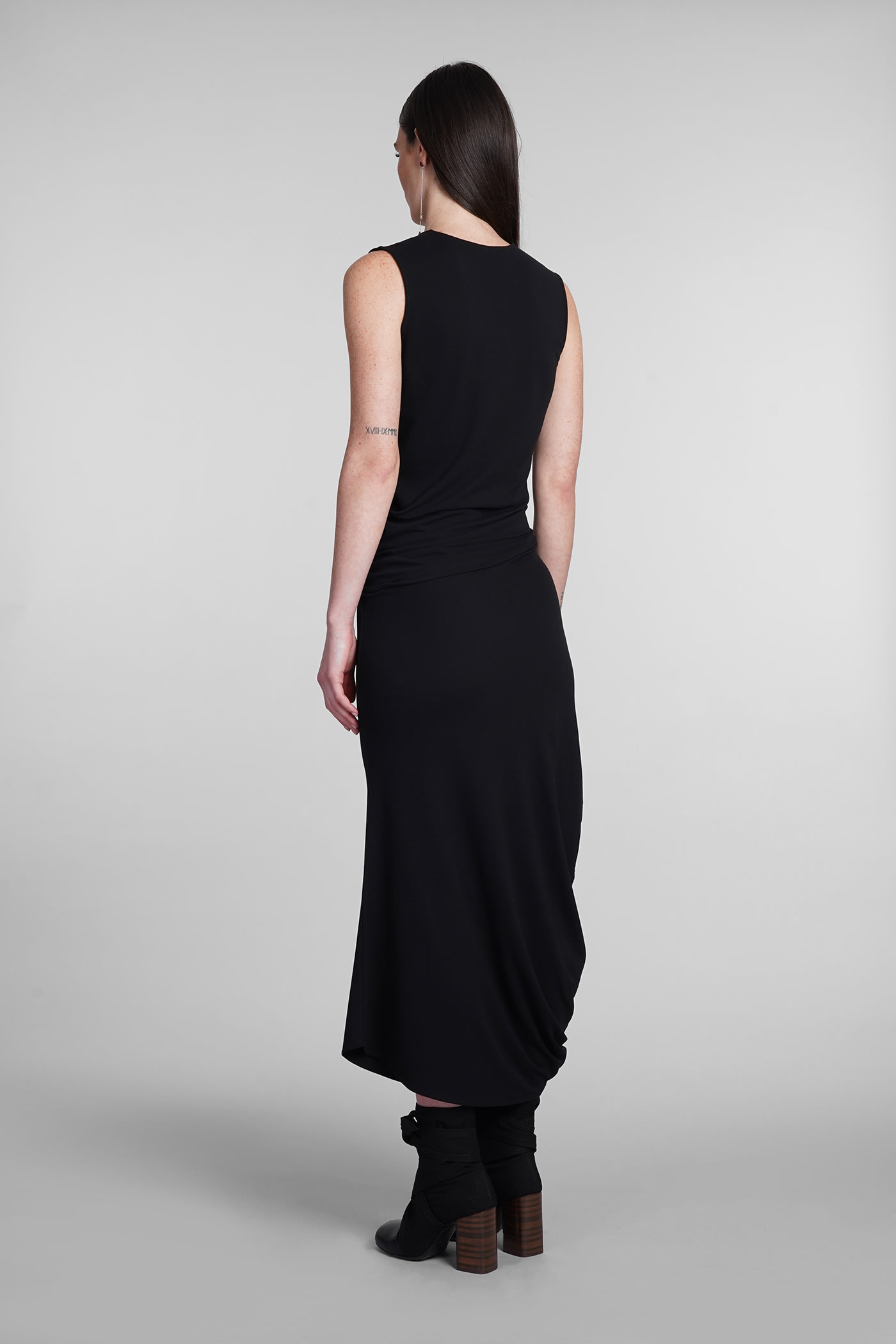 Shop Lemaire Dress In Black Cotton