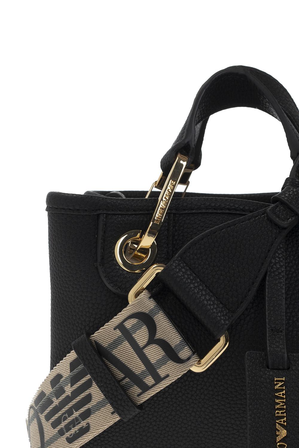 Shop Emporio Armani Myea Mini Shoulder Bag In Black
