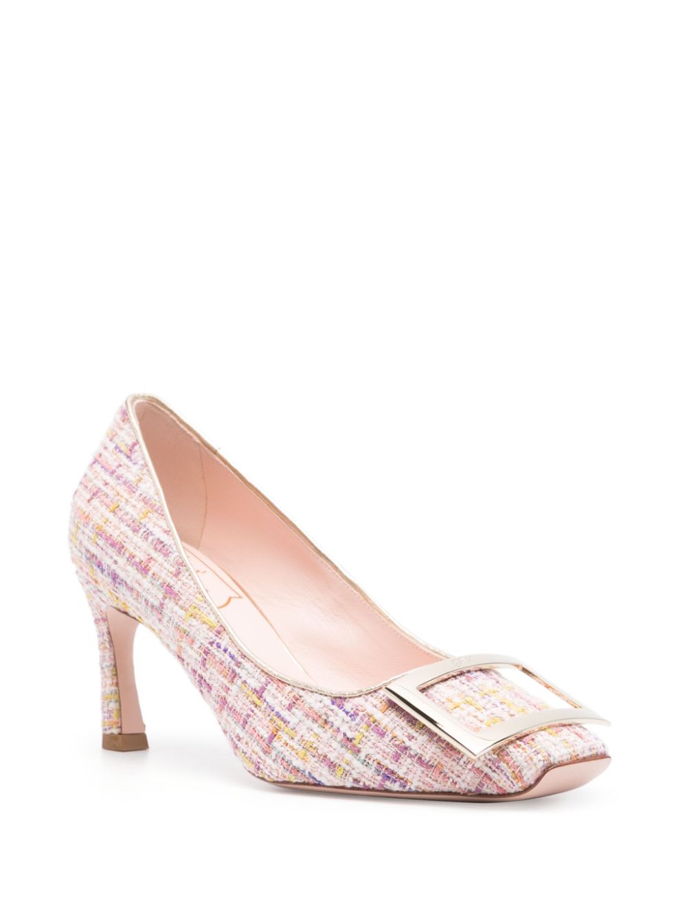 Roger Vivier Trompette Knitted Pumps In Pink