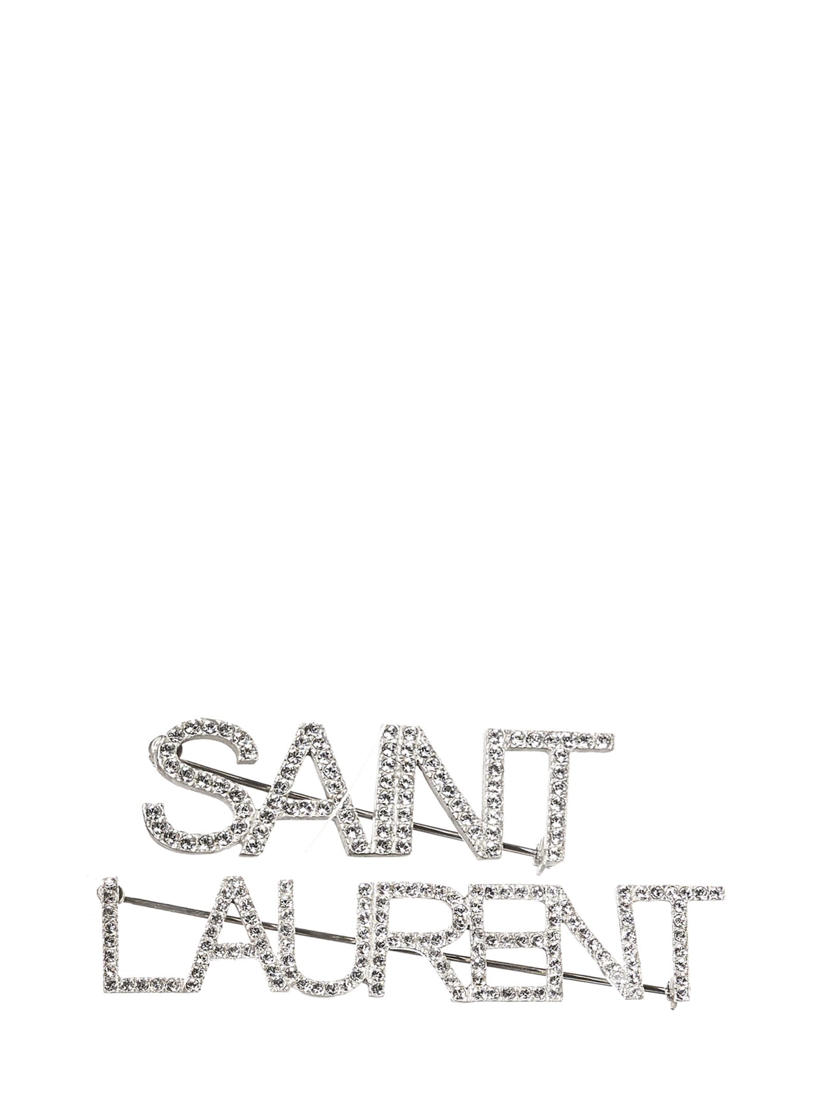Shop Saint Laurent Brooches In Silver
