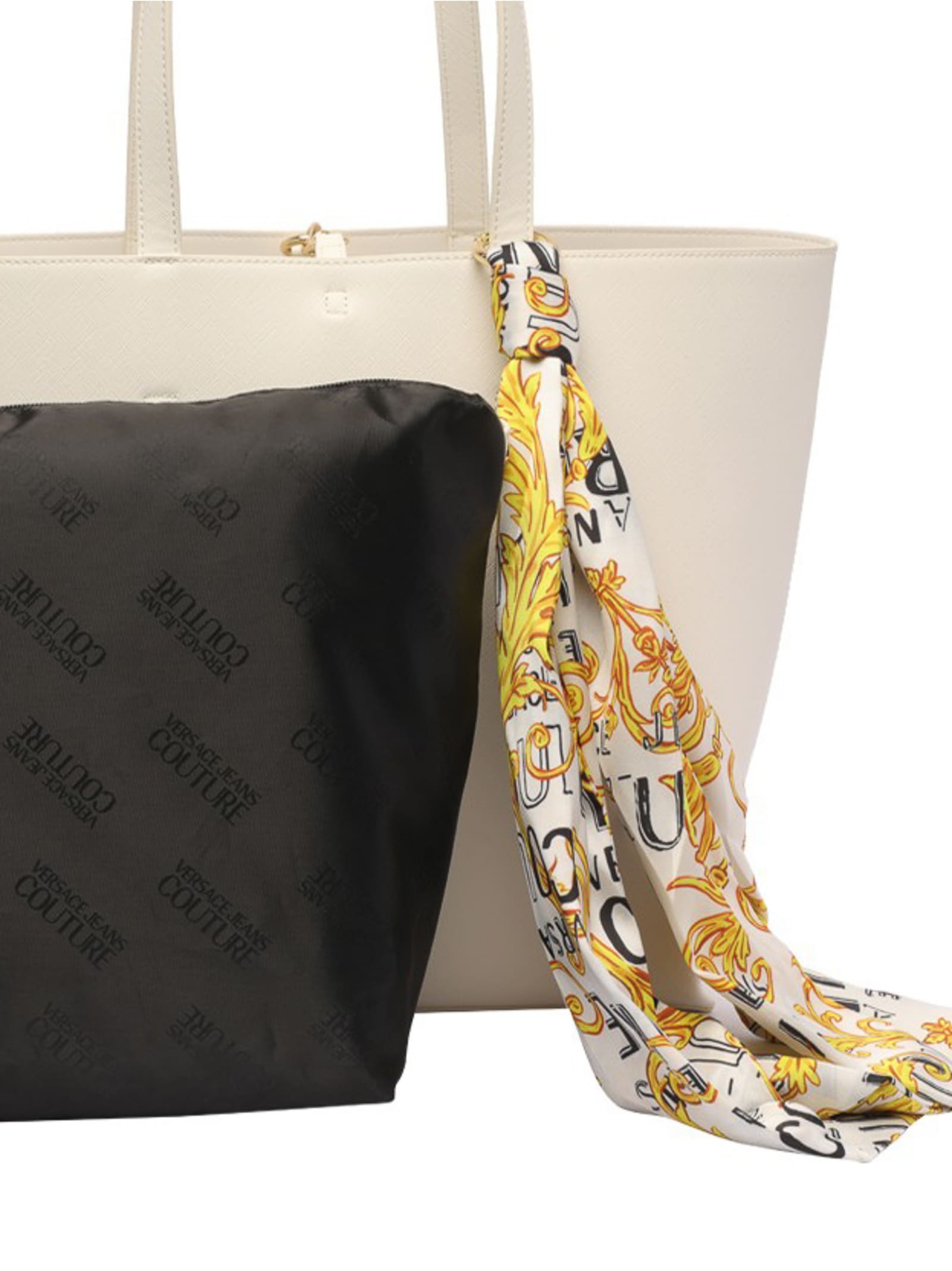 Shop Versace Jeans Couture Tote Bag In White