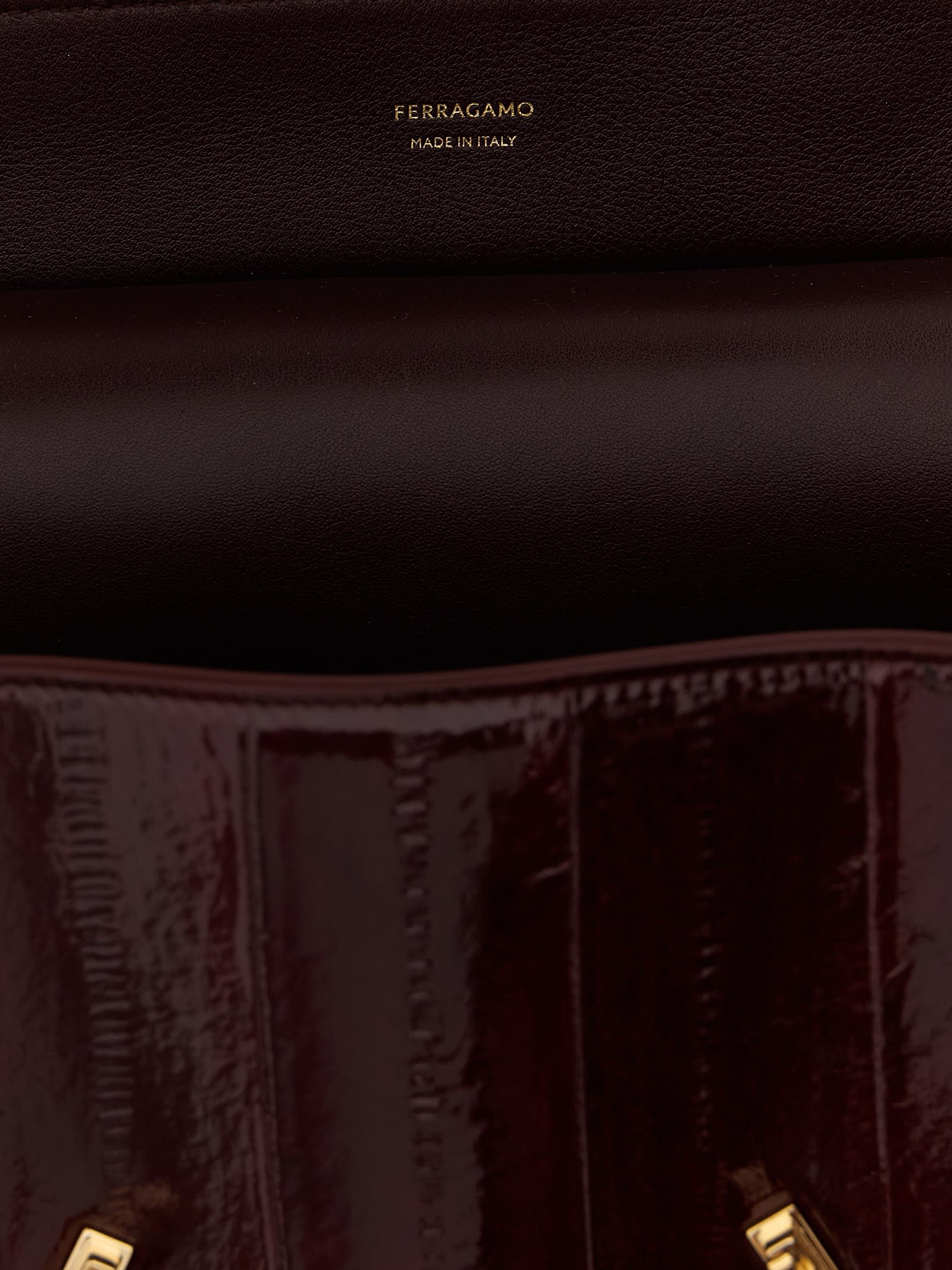Ferragamo 'hug Soft (m)' Shoulder Bag In Burgundy