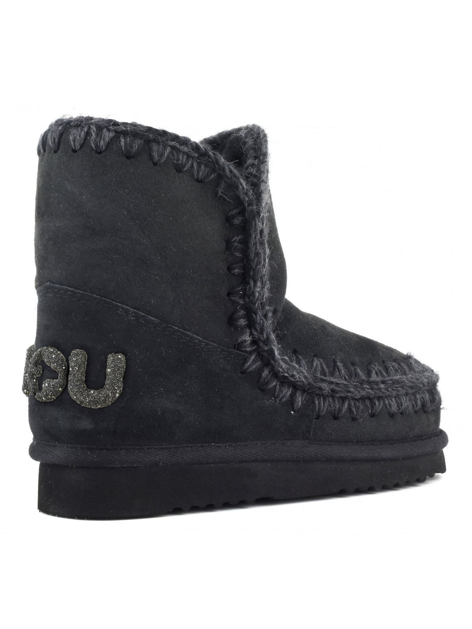 Mou Eskimo 18 Rhinestone Logo Ankle Boots