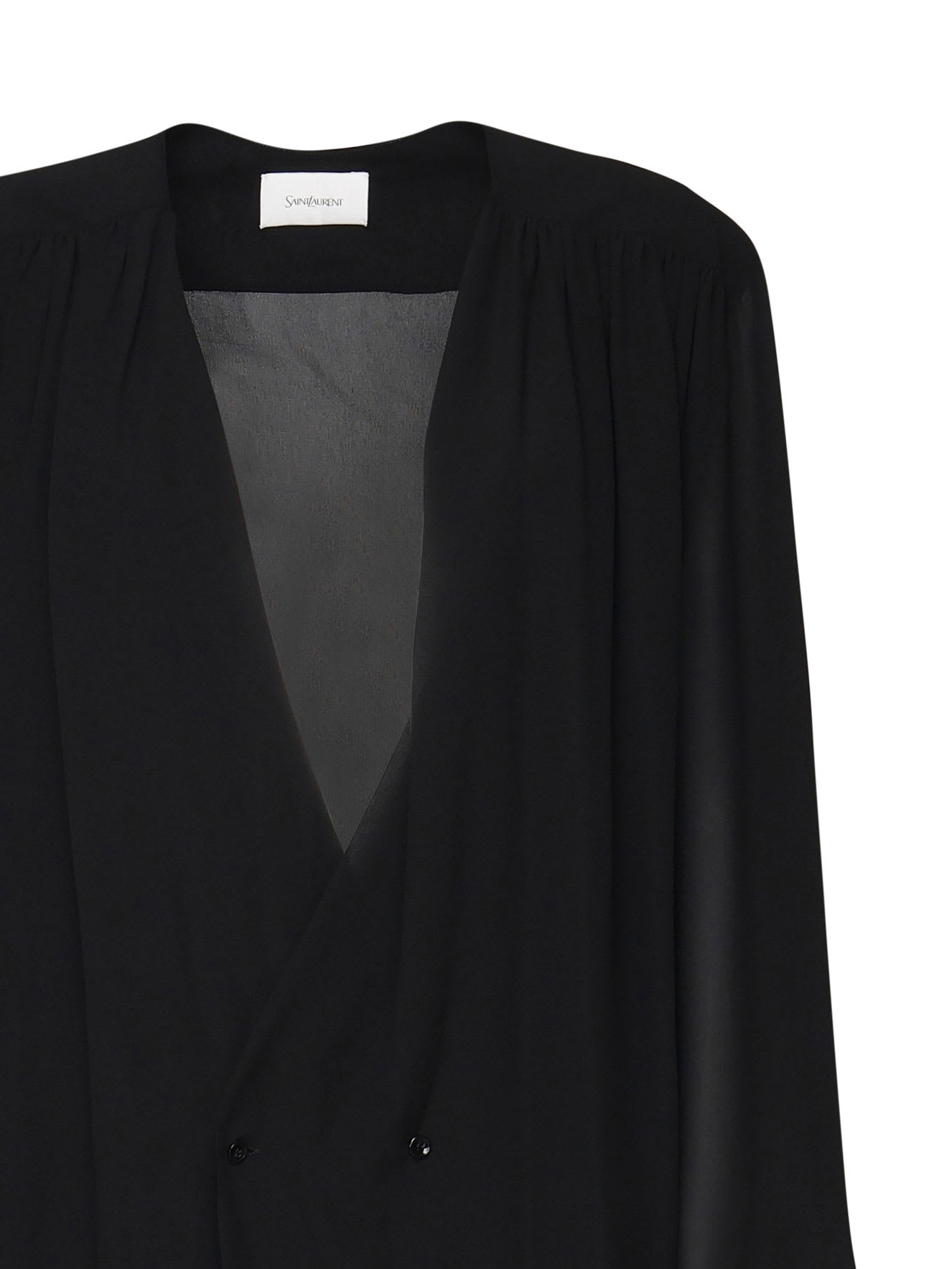 Shop Saint Laurent Camicia In Satin In Black