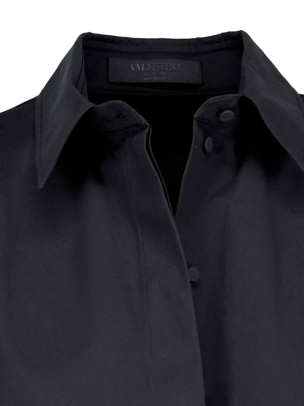 Shop Valentino Rose Detail Shirt In Black