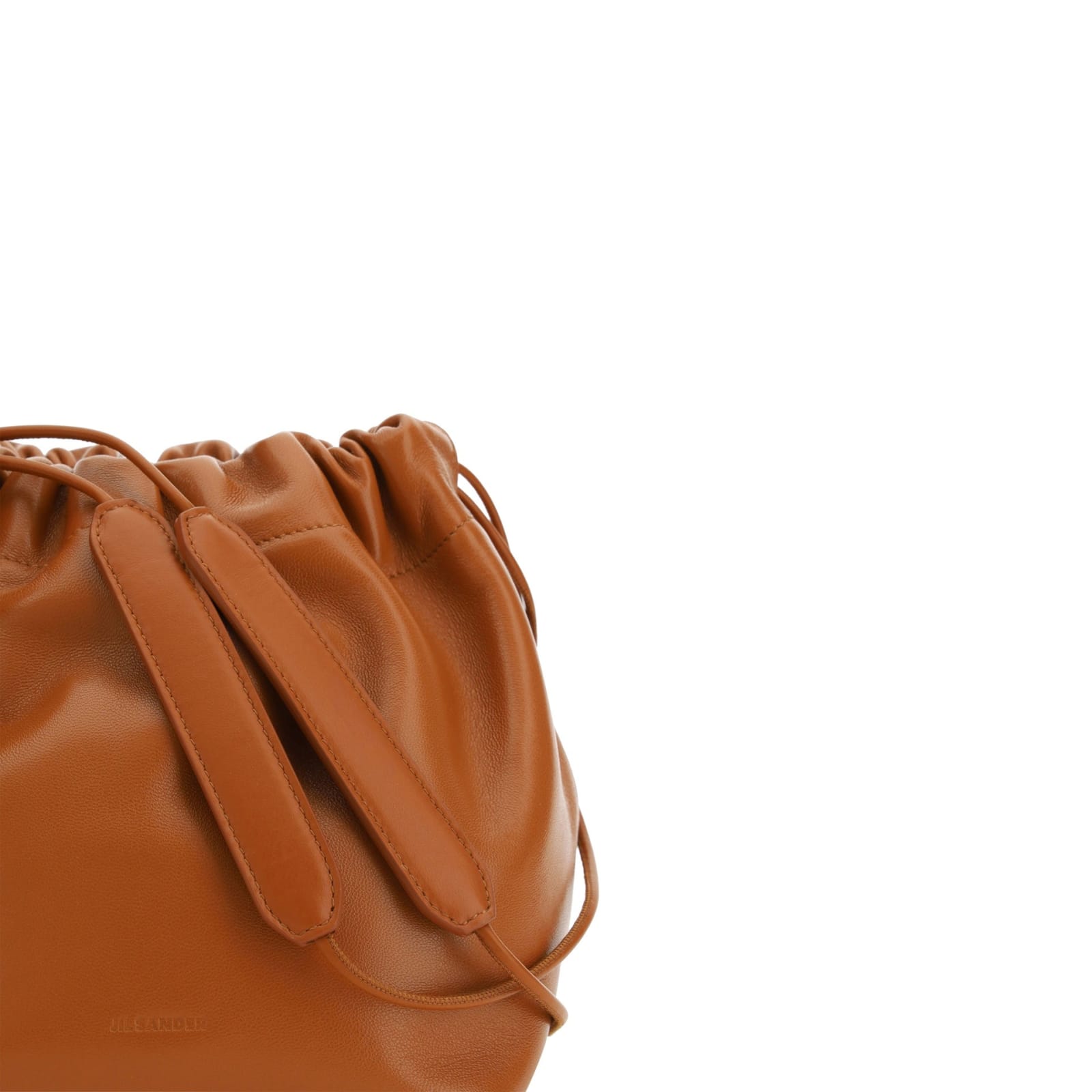 Shop Jil Sander Leather Shoulder Bag In Brown