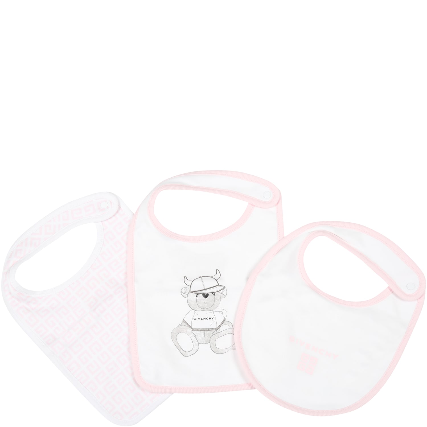 Givenchy White Set For Baby Girl With Logo And Bear
