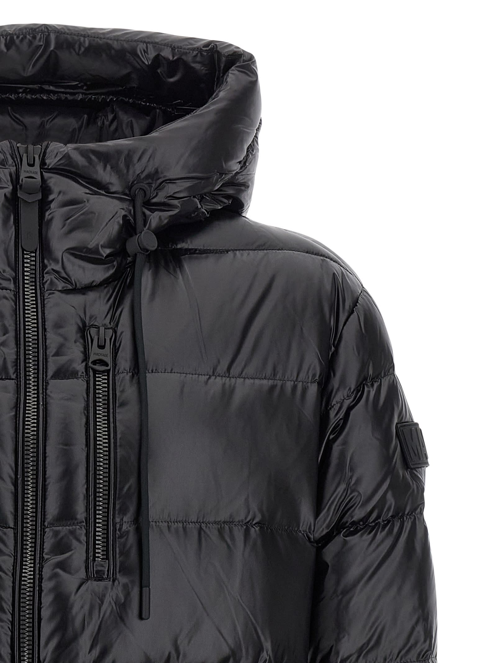 Mackage Long-sleeved Hooded Cotton Jacket In Black