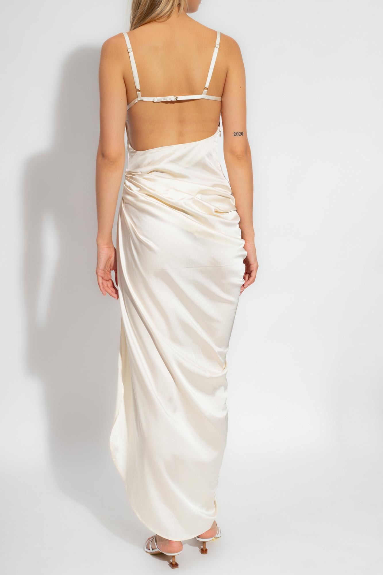 Shop Jacquemus Saudade Slip Dress In White
