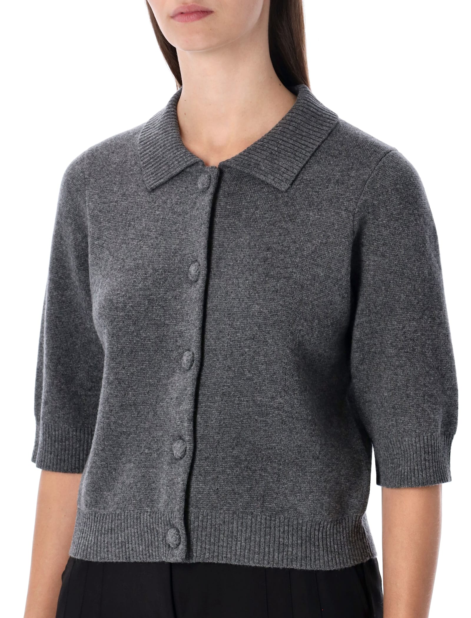 The Garment Como Grey Melange Wool Cashmere Cardigan In Gray