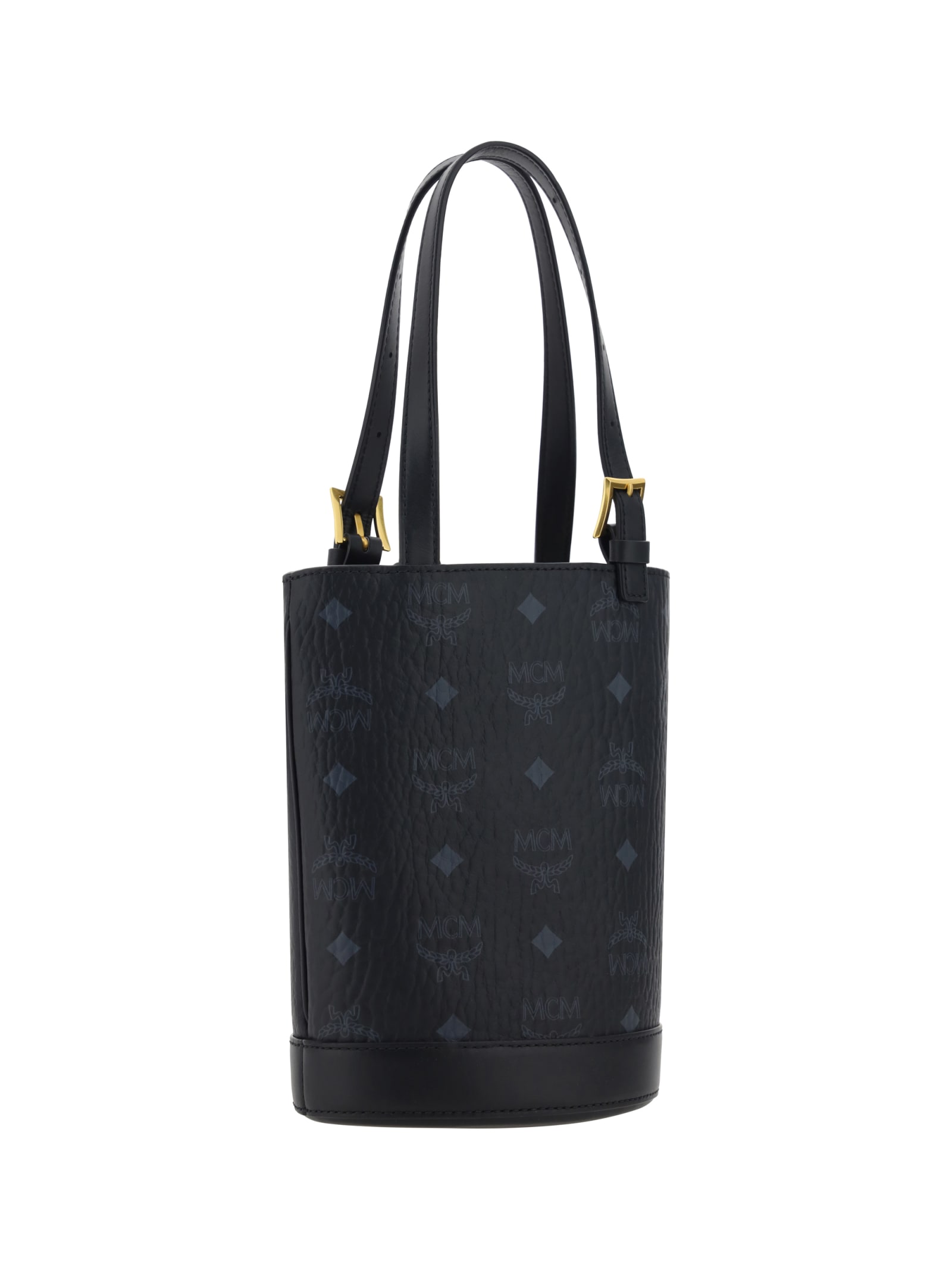 Shop Mcm Aren Tote Bucket Bag In Black