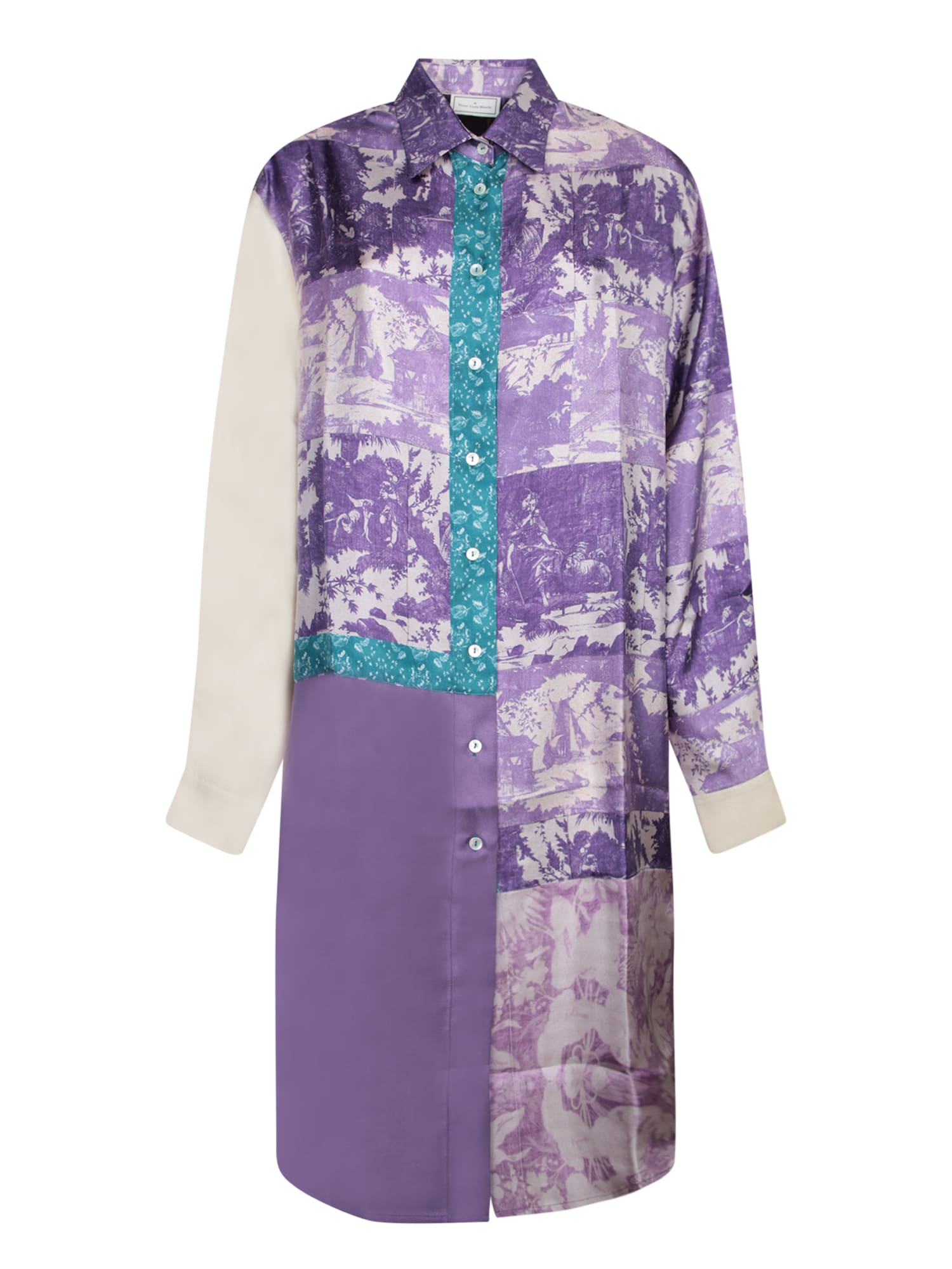Pierre-louis Mascia Blue Purple Silk Duster In Purple