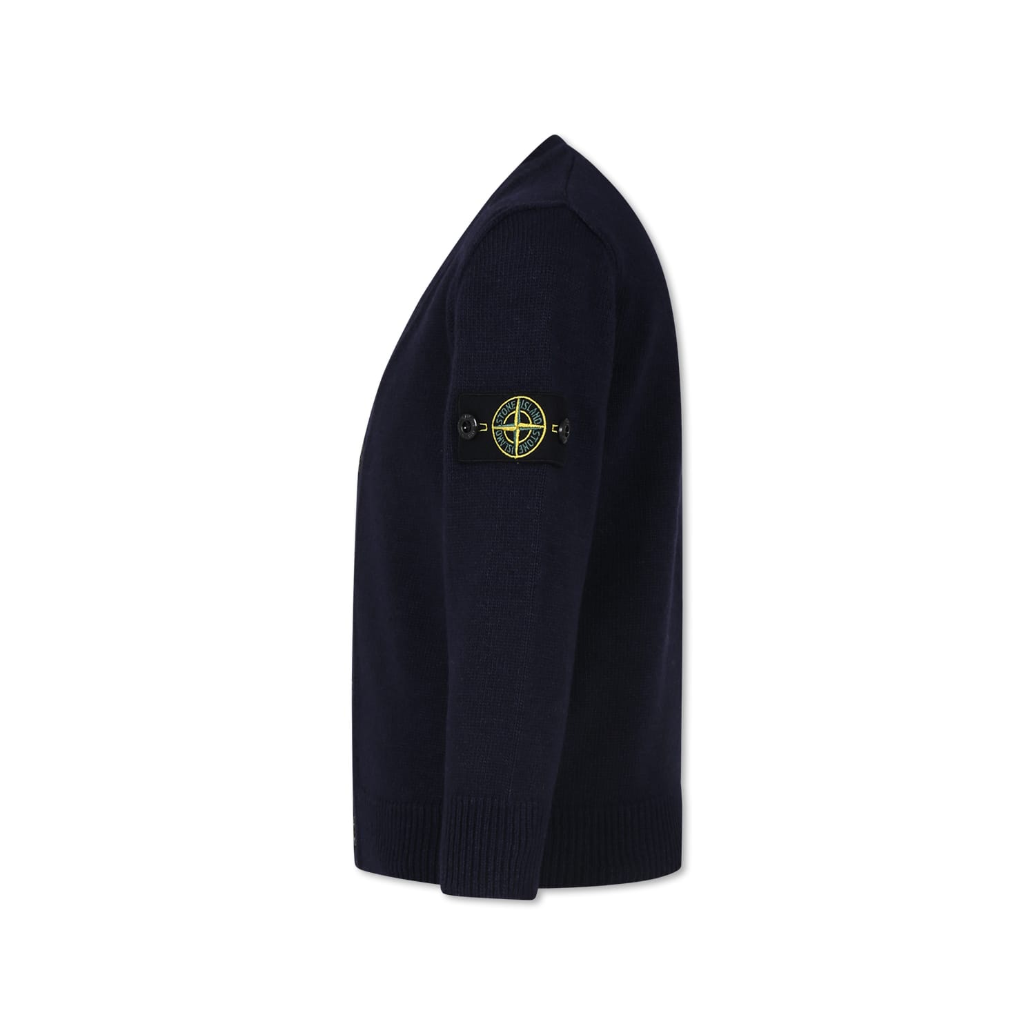 Stone Island Blue Cardigan For Boy With Compass In Blue