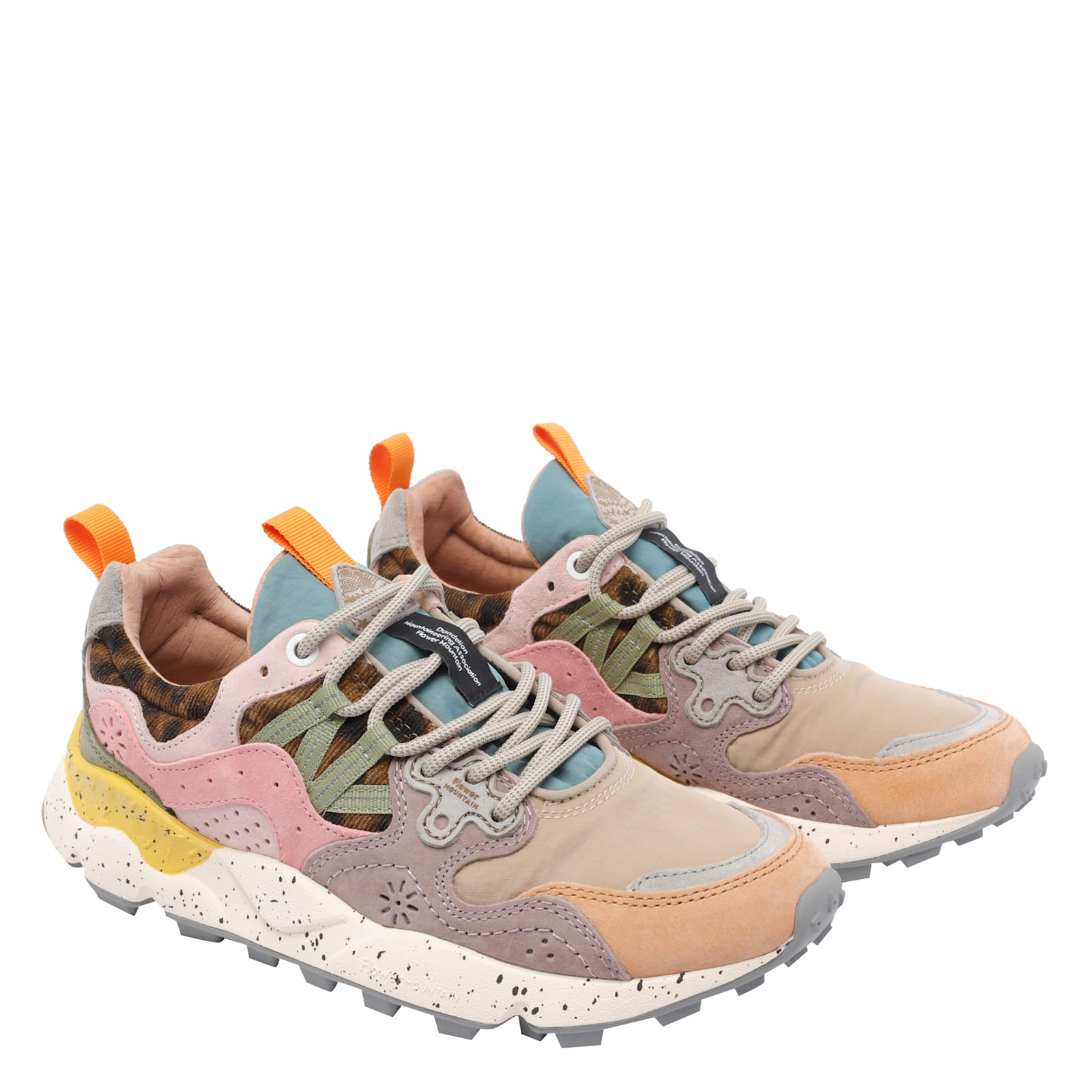 Flower Mountain Yamano 3 Sneakers In Suede And Technical Fabric In Multi