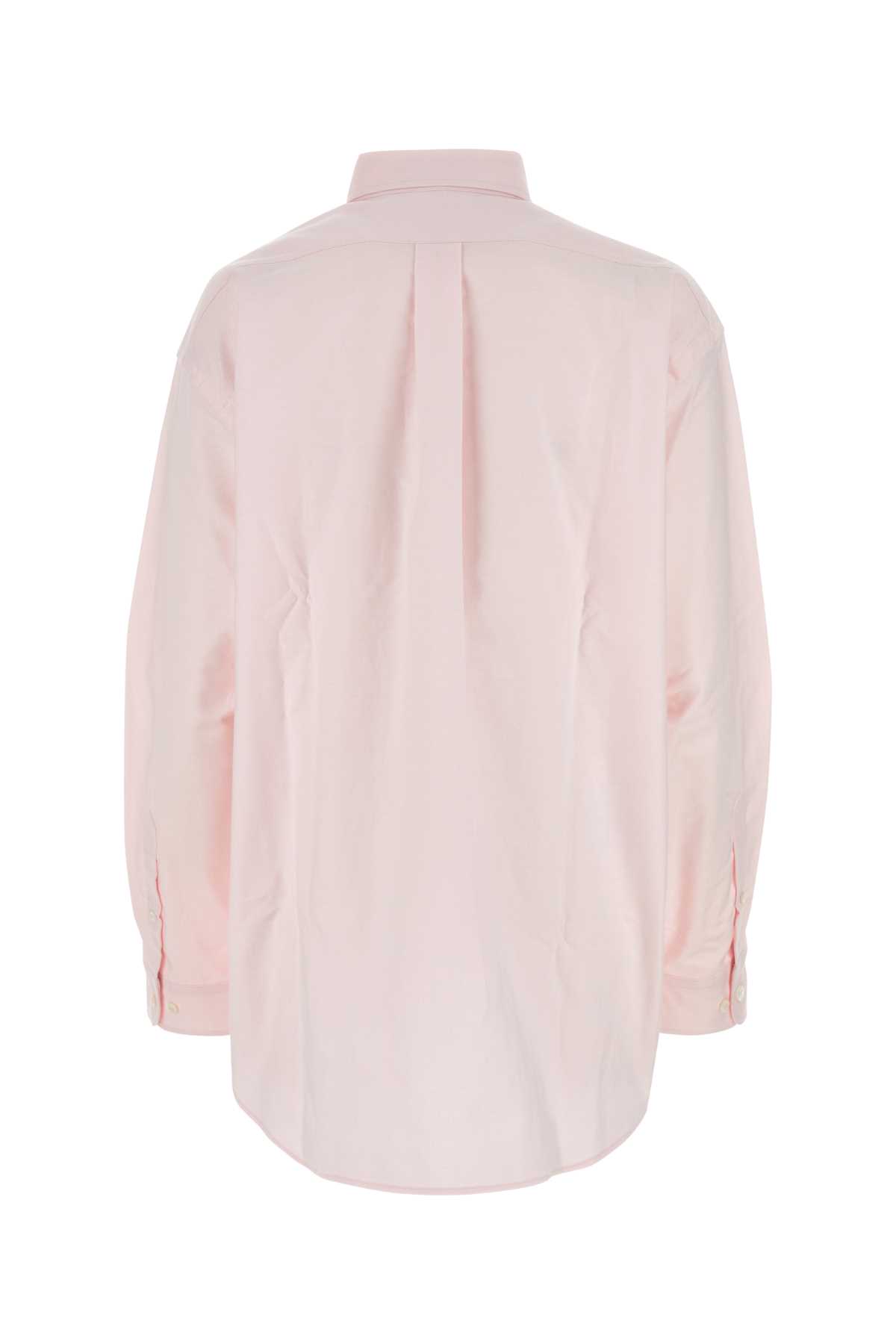 Shop Prada Light Pink Oxford Oversize Shirt In Rosa