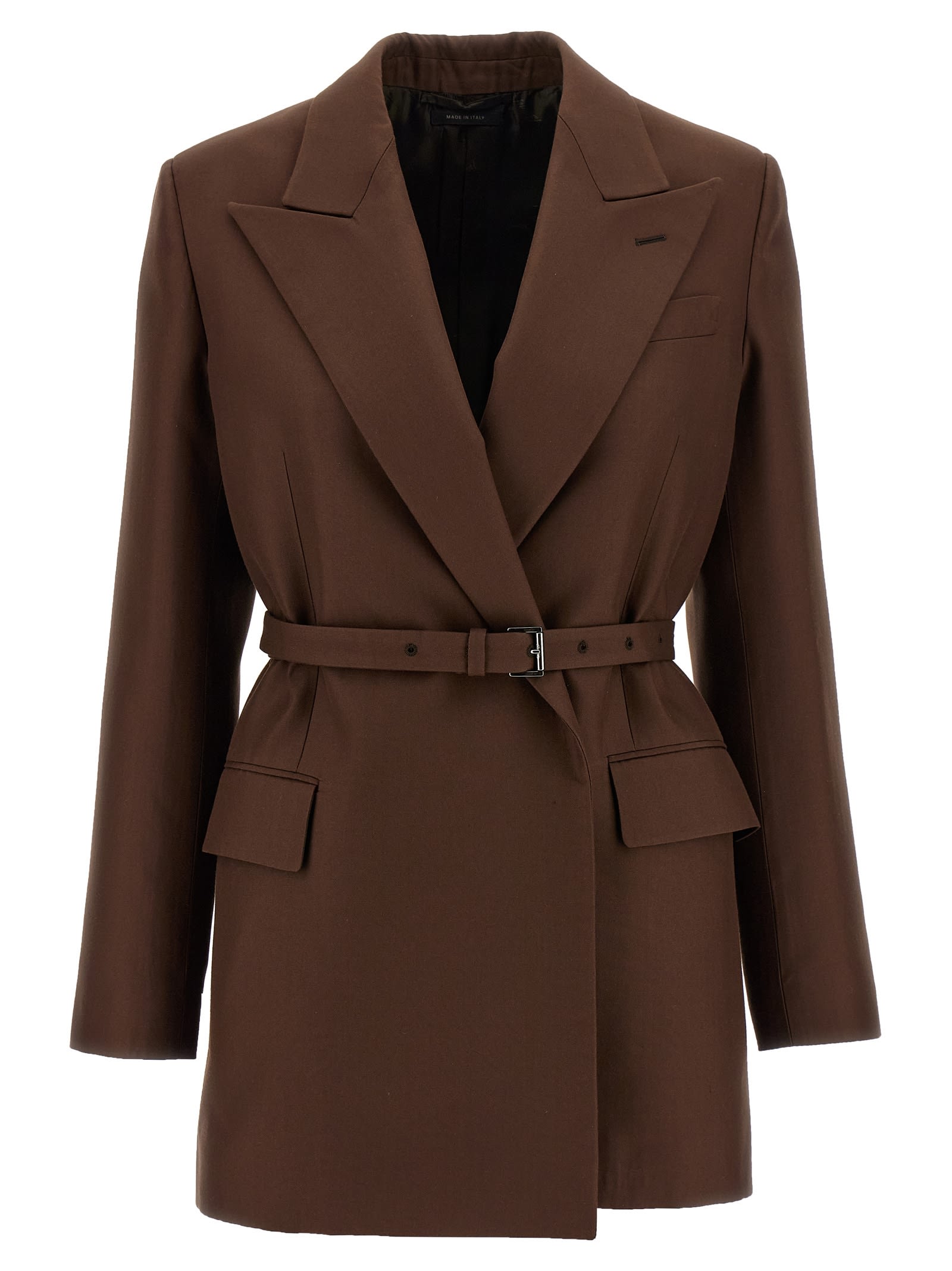 Brioni Prisca Double-breasted Blazer In Brown