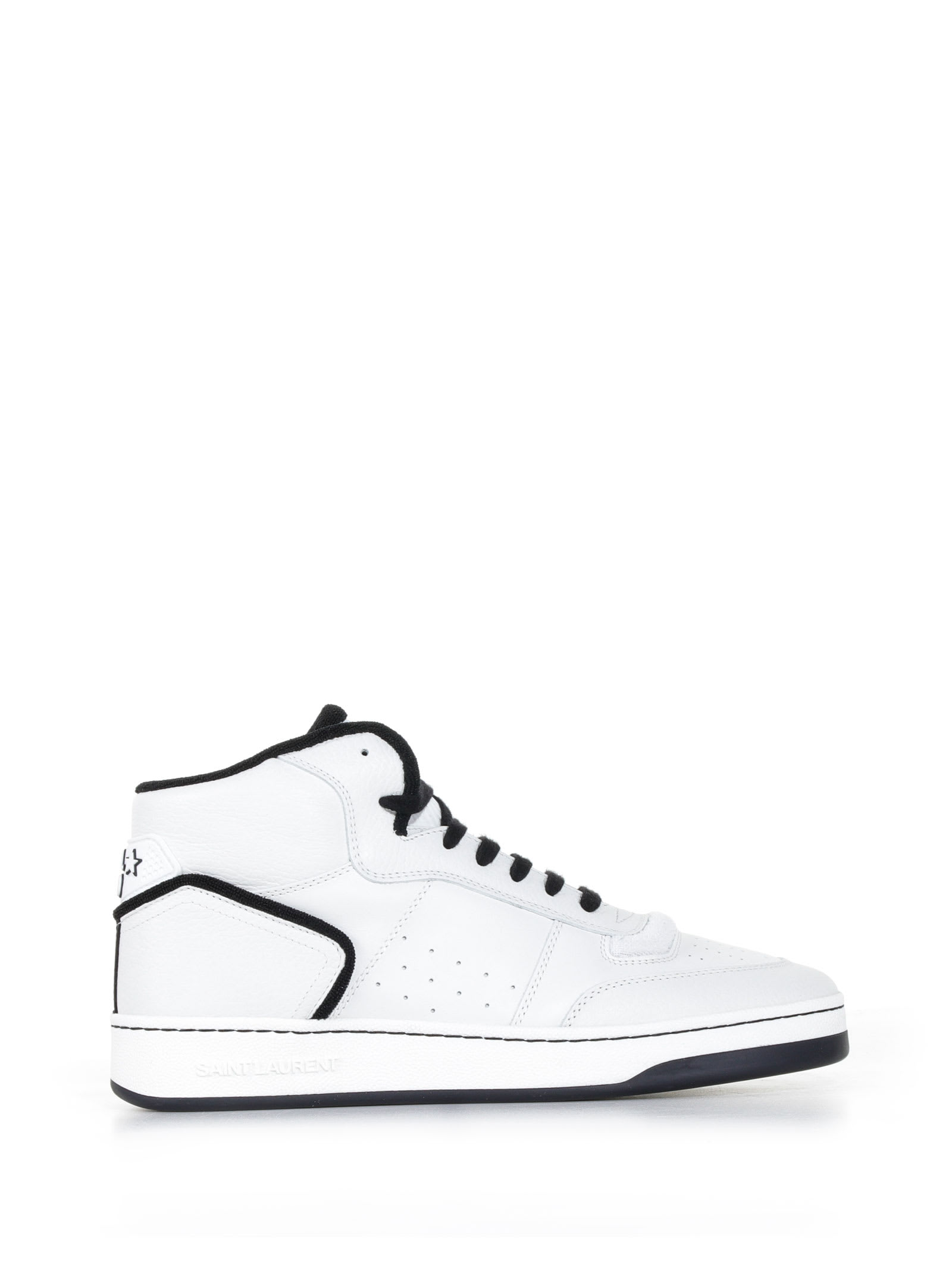 Saint Laurent Sneakers With Contrasting Details In Blanc Opt
