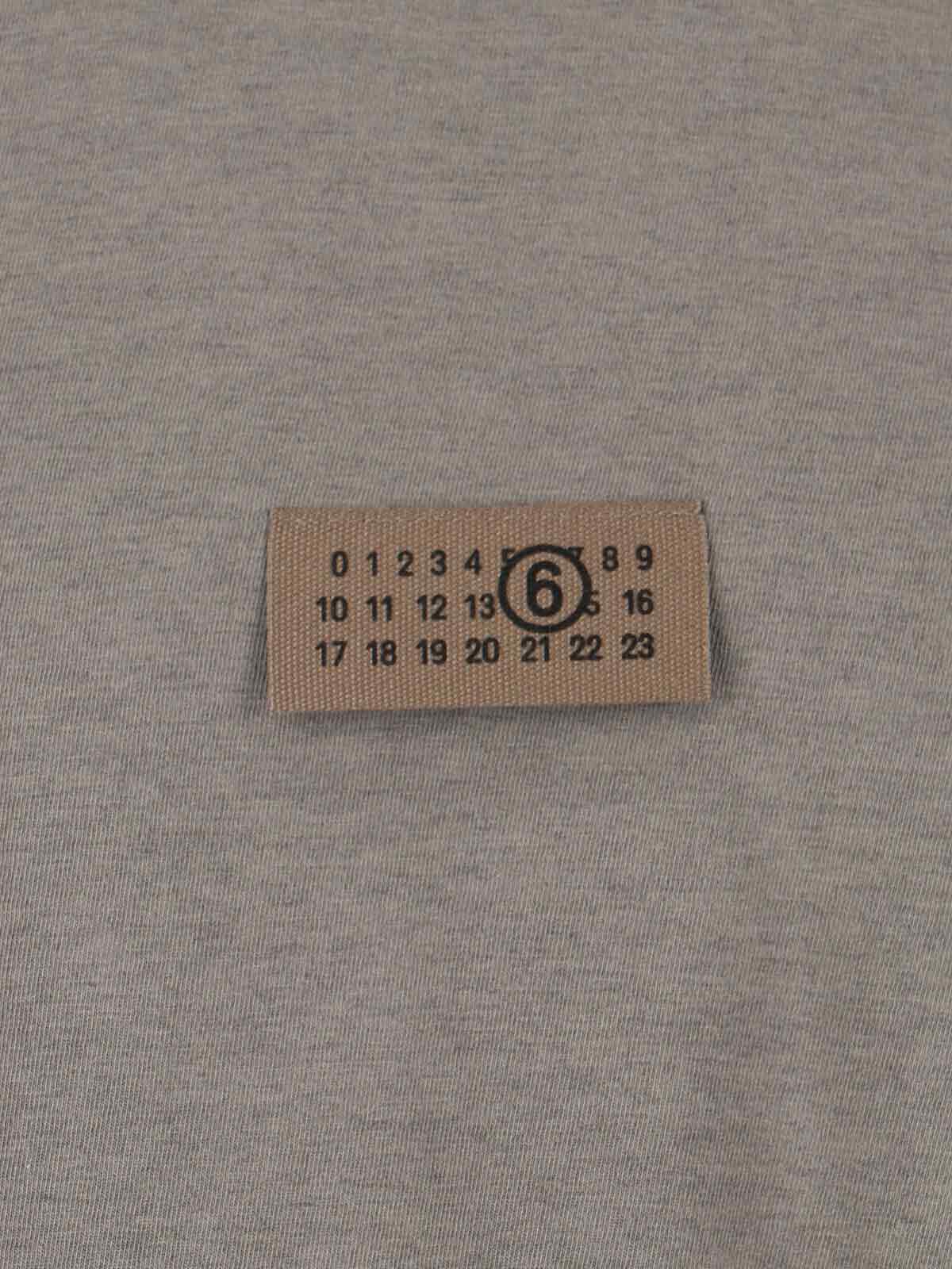 Mm6 Maison Margiela Mm6 By Maison Margiela Relaxed-fit Cotton T-shirt With Logo Patch In Gray