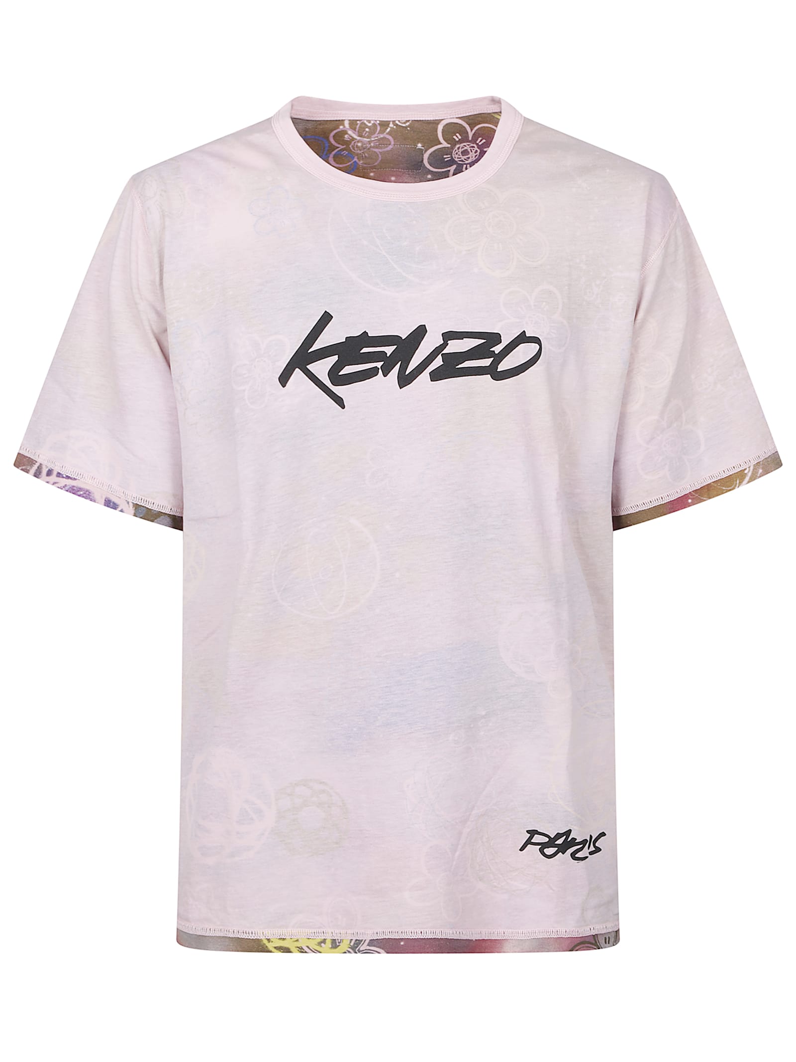 Kenzo Graphic Crew Neck T-shirt In Pink