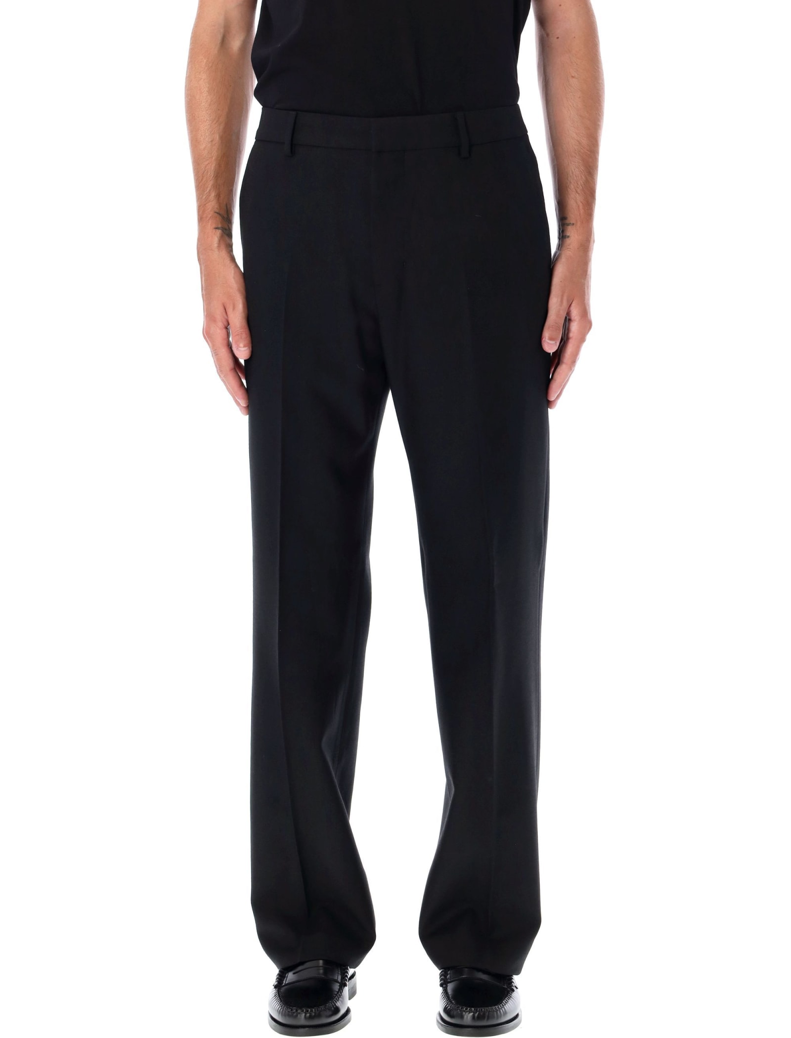 Shop Ami Alexandre Mattiussi Straight Pants In Black