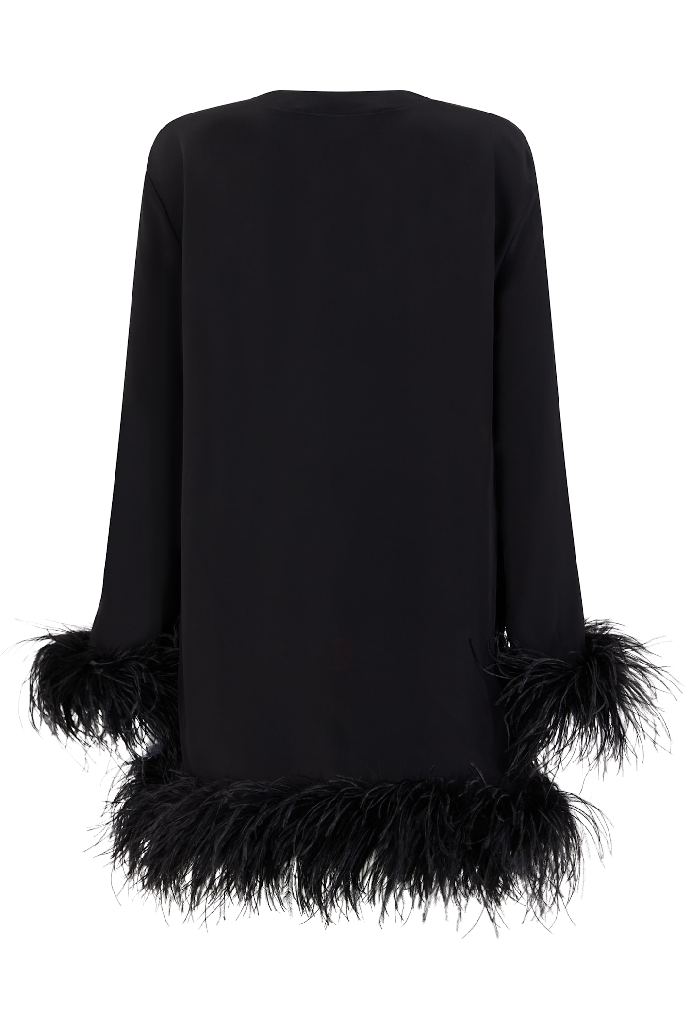 Valentino Dragon-print Feather-trim Silk Dress In Multi
