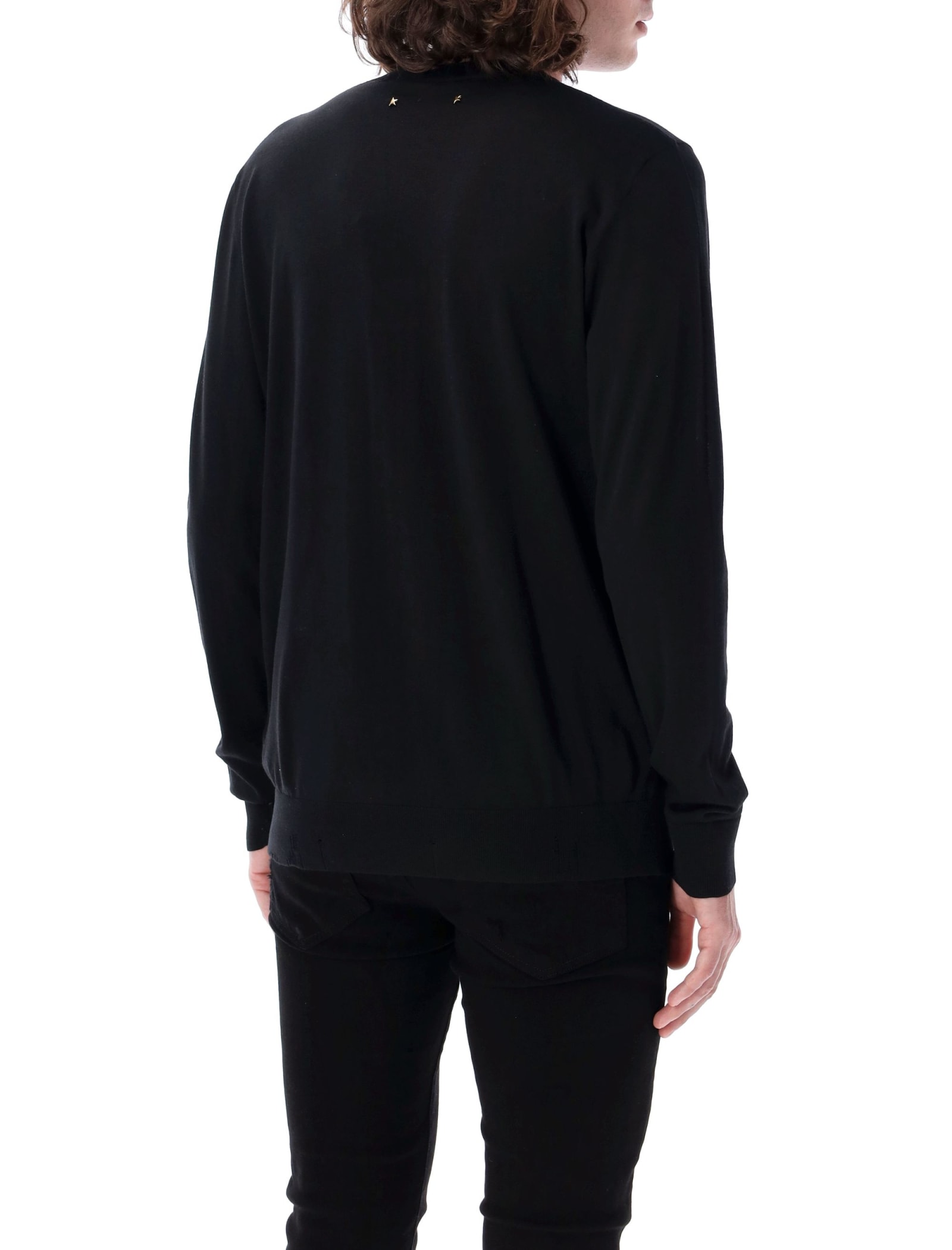 Shop Golden Goose Merino Wool Sweater In Black