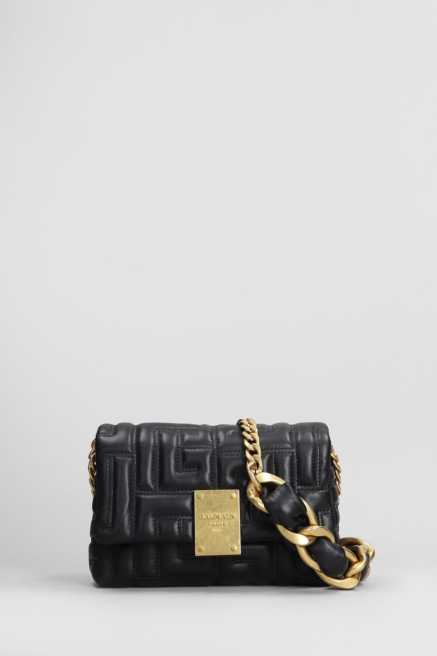 Shop Balmain 1945 Soft Shoulder Bag In Black Leather