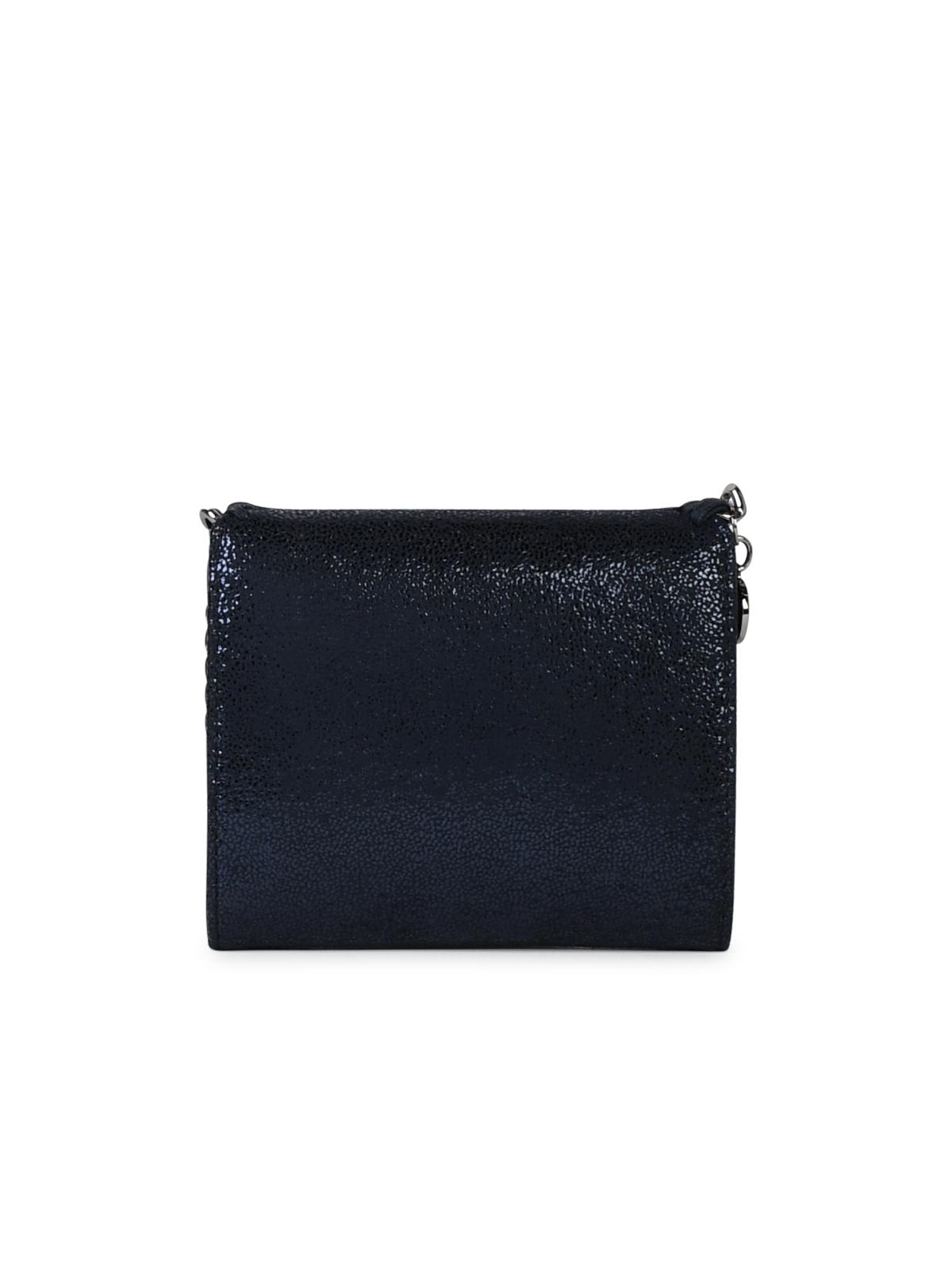 Shop Stella Mccartney Small Falabella Tri-fold Blue Recycled Polyester Wallet