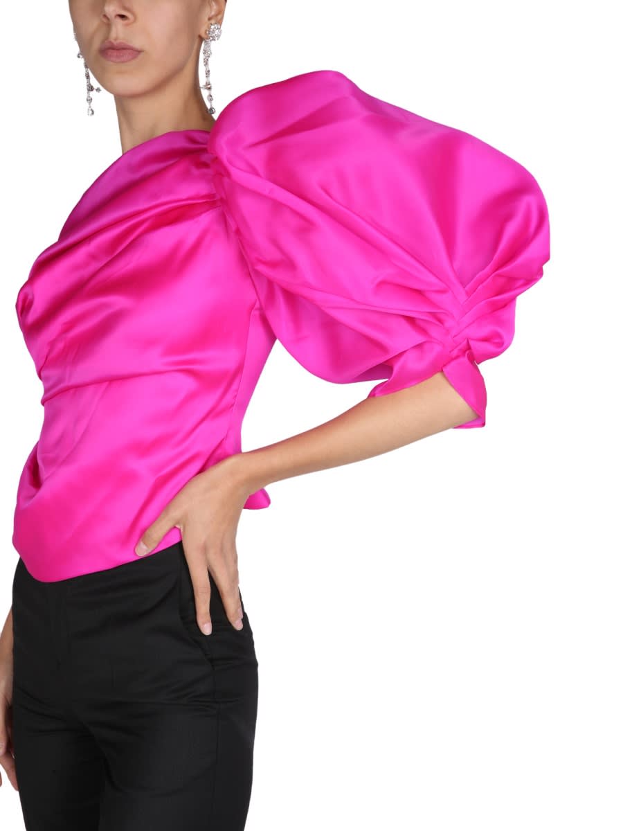 Shop Anouki One Shoulder Dress In Fuchsia