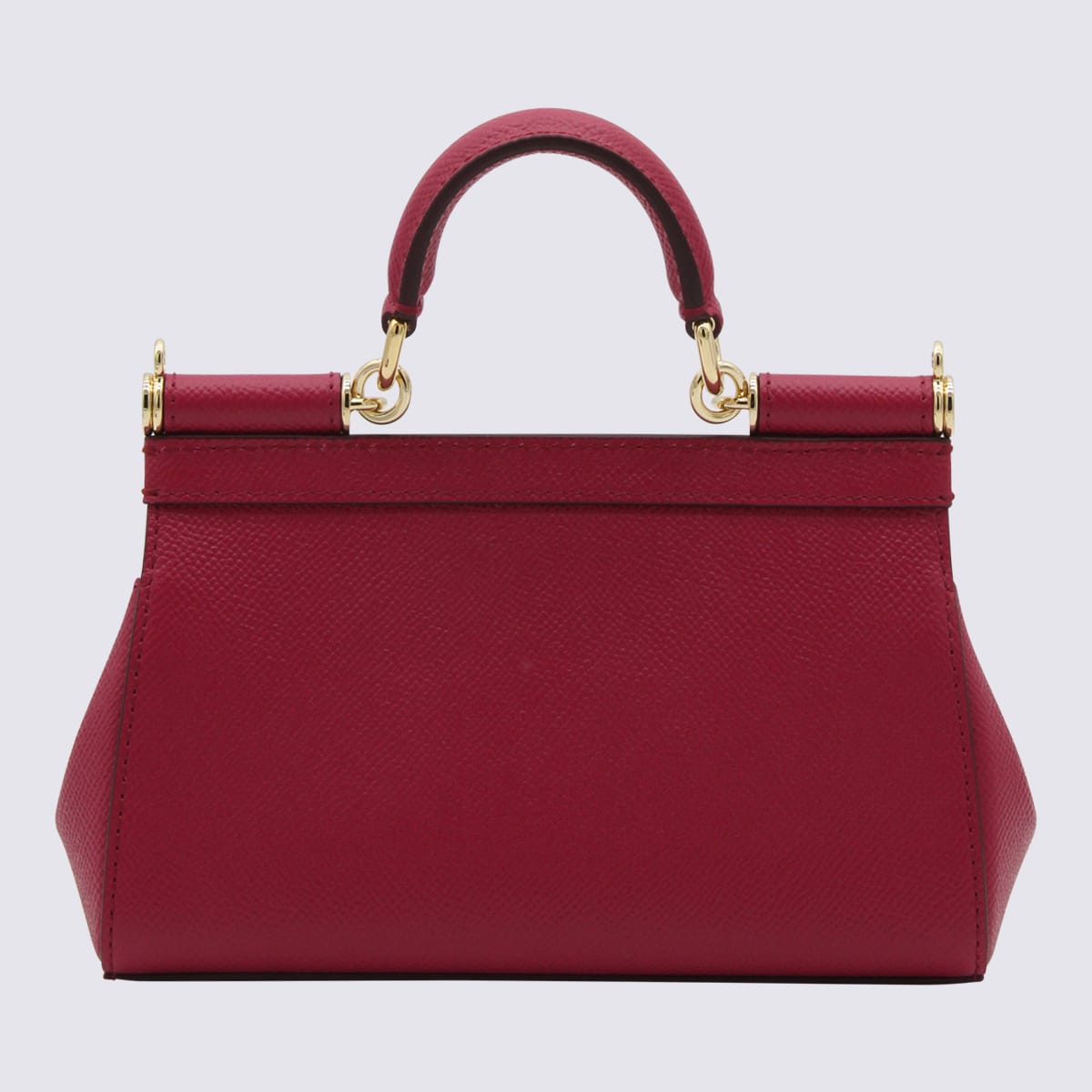 Shop Dolce & Gabbana Cyclamen Pink Leather Sicily Handle Bag In Red