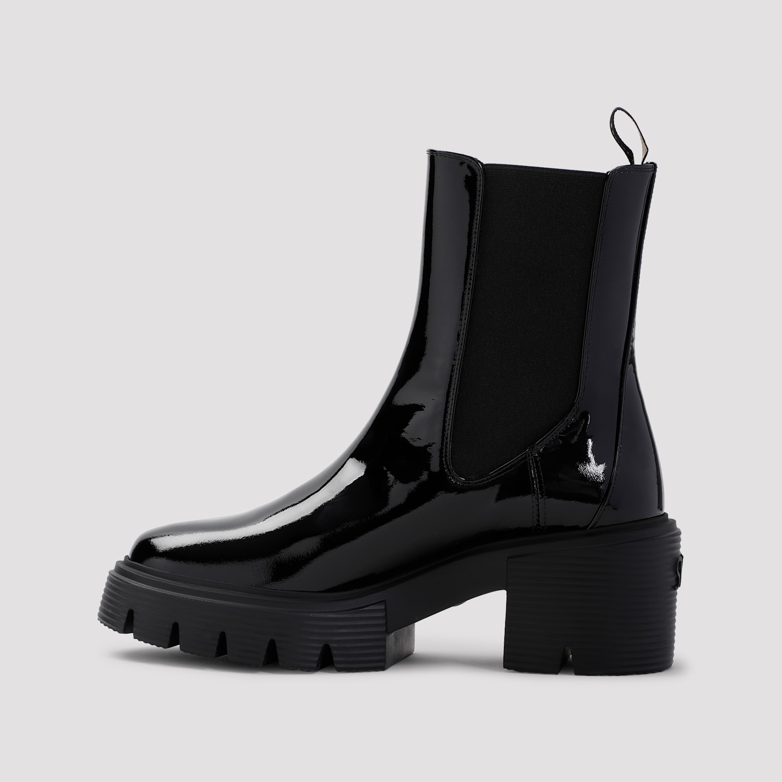Stuart Weitzman Soho Chelsea - Leather Ankle Boot With Midsole In Blk Black