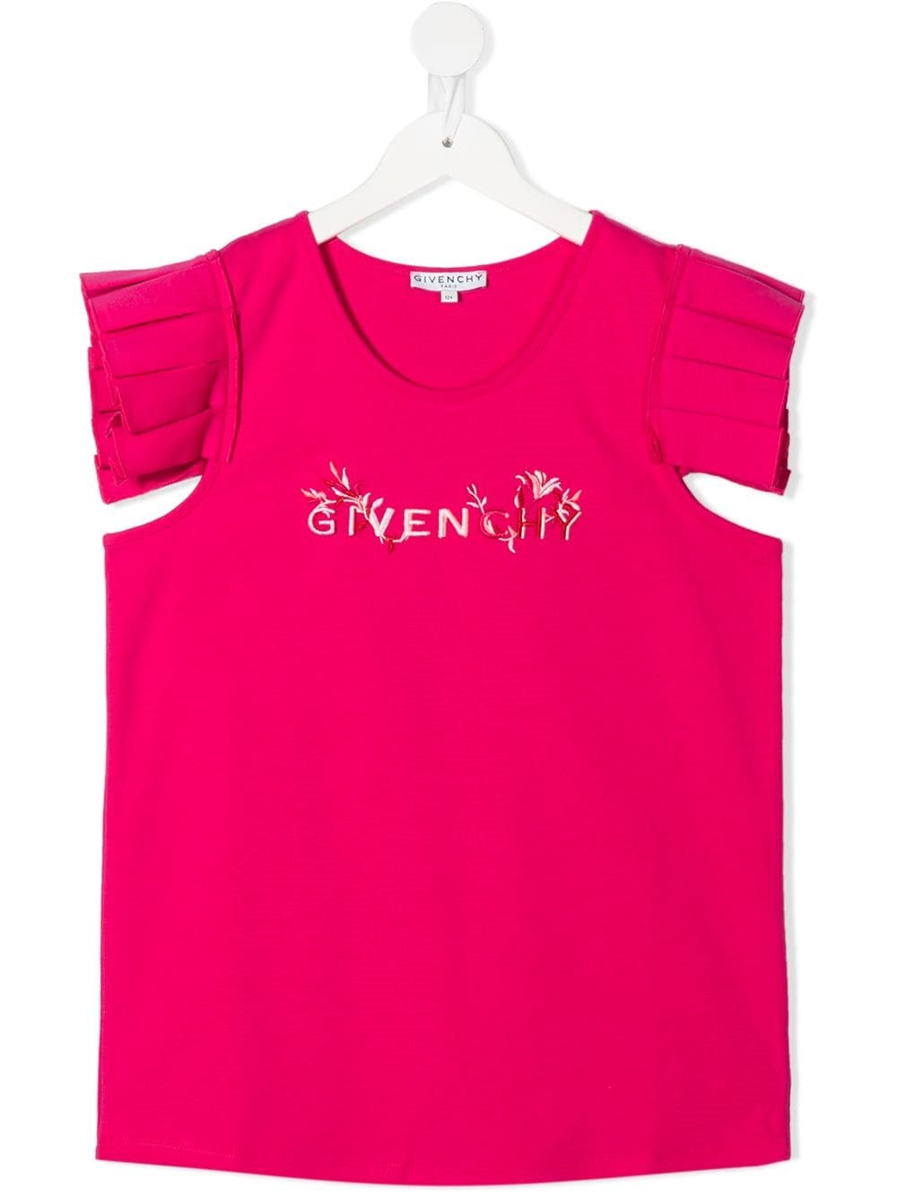 Givenchy Pink Jersey T-shirt With Logo Embroidery