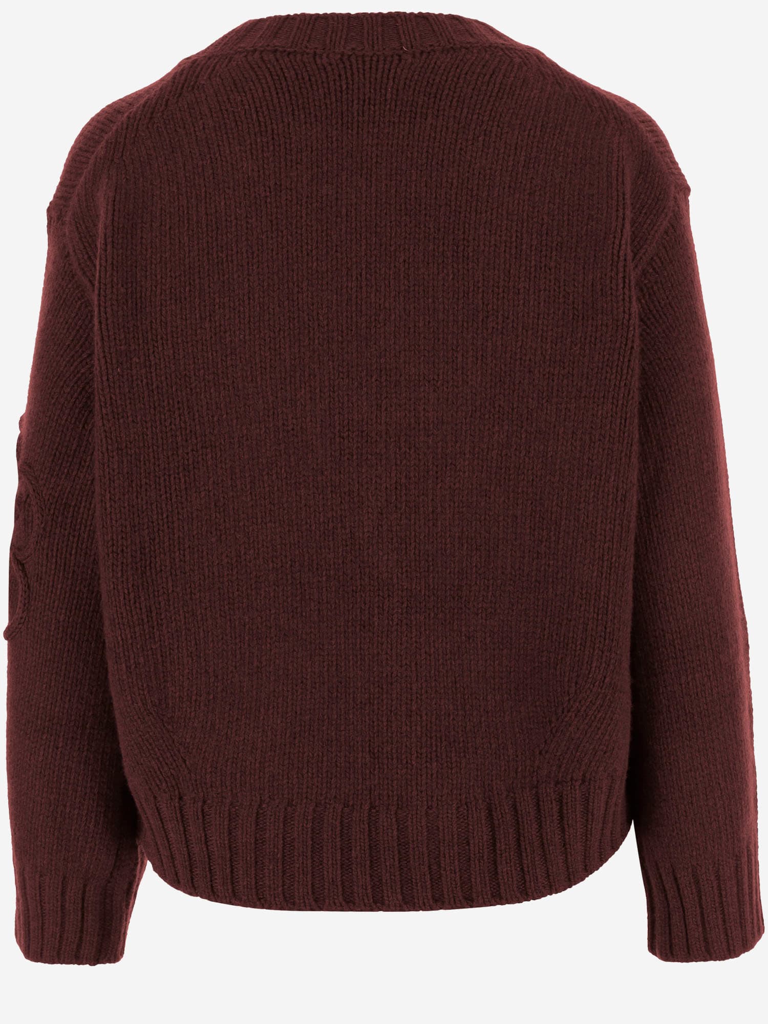 Bruno Manetti Flower-applique Crew-neck Sweater In Red