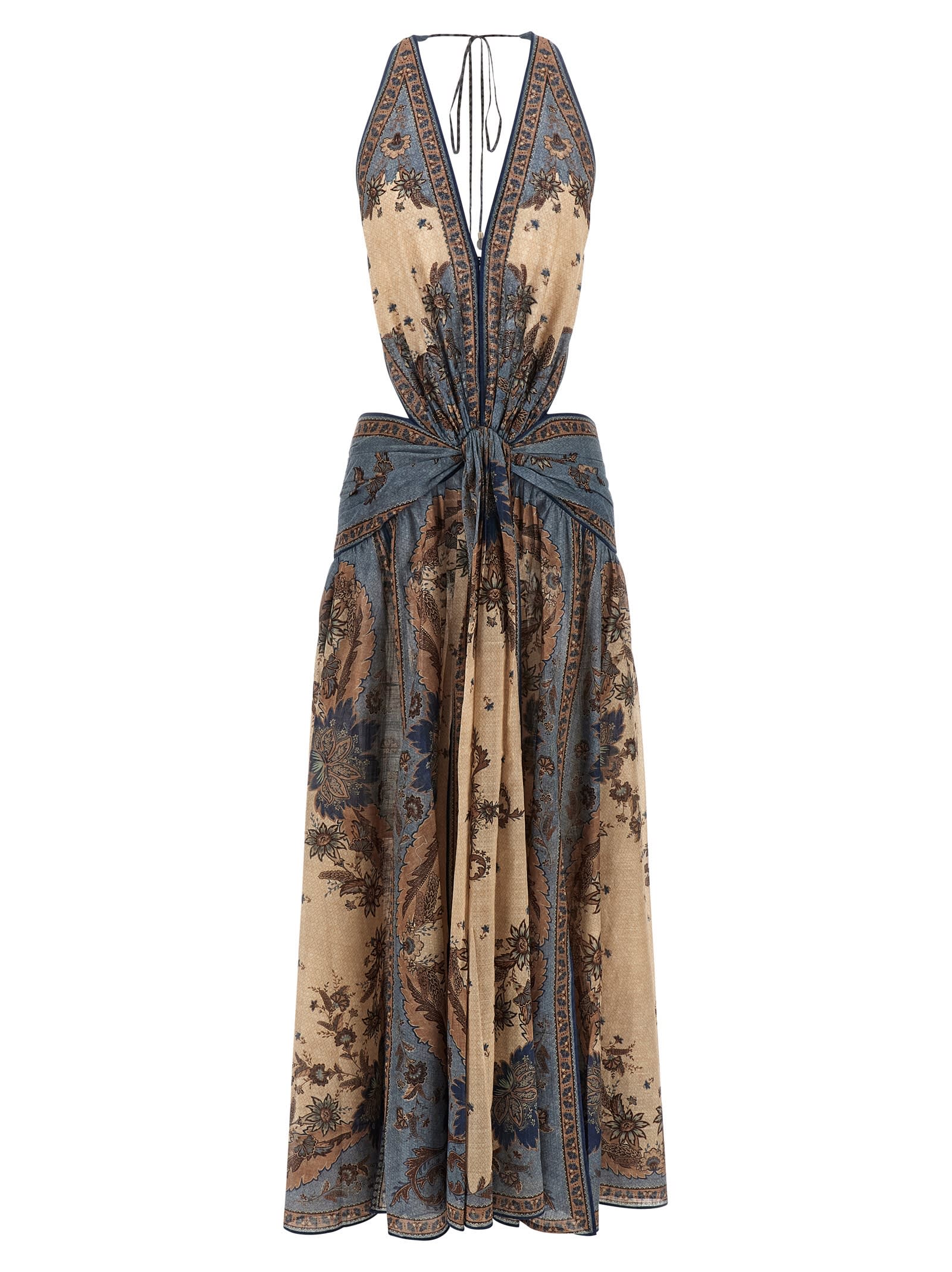 Zimmermann Ascension Plunge Halter Maxi In Multi