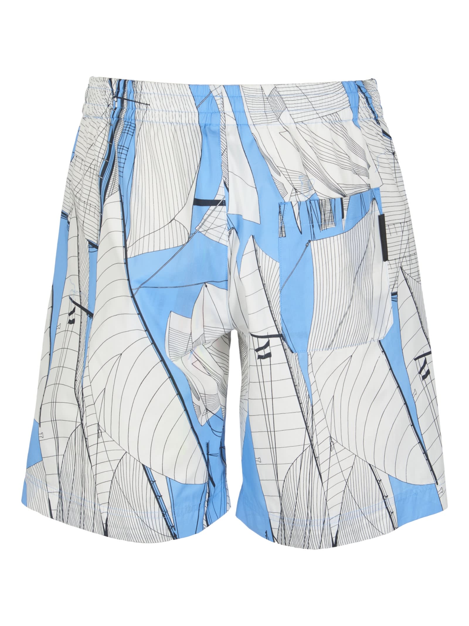 Msgm Printed Shorts In Light Blue