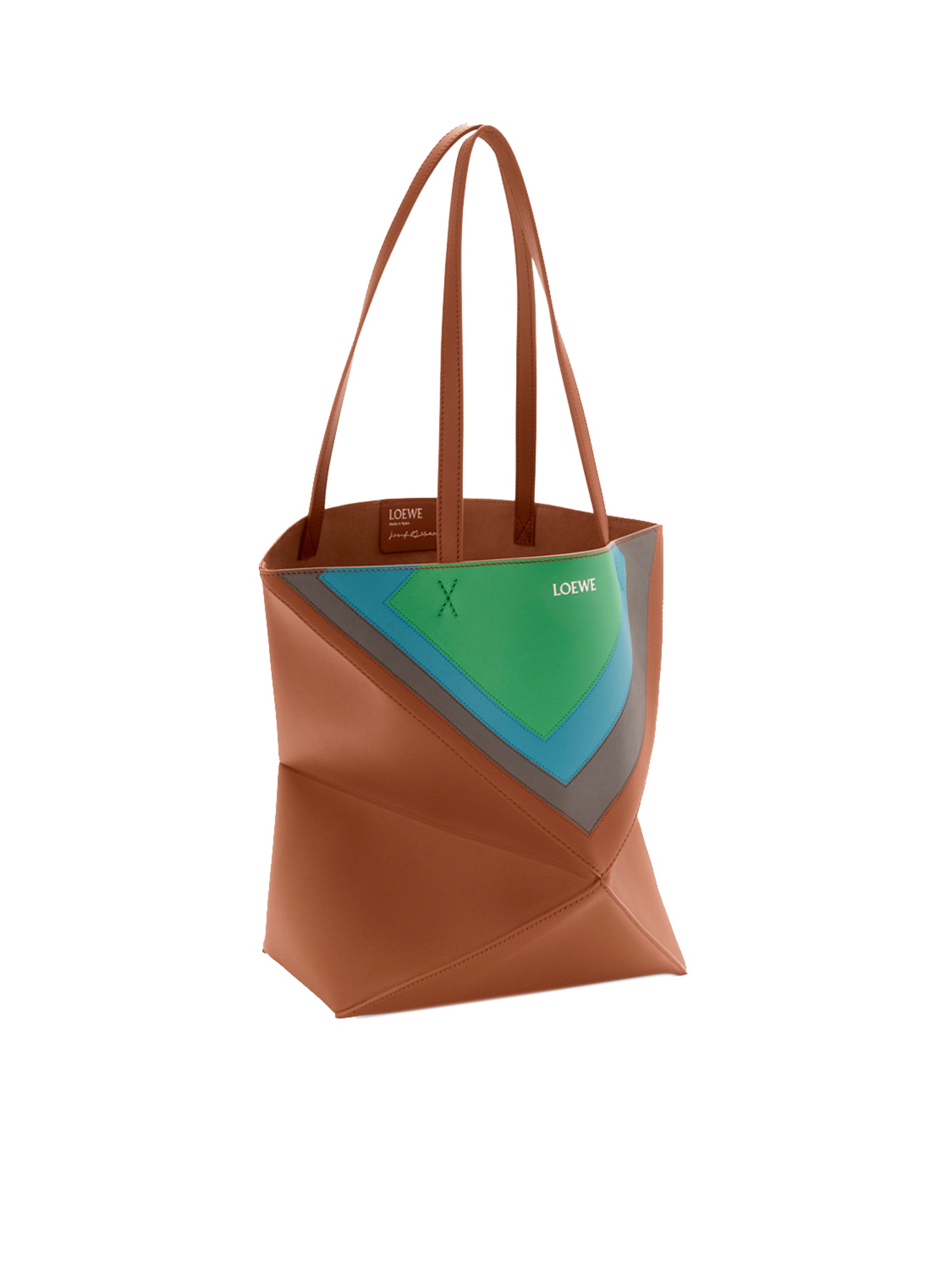 Loewe Medium Puzzle Fold Tote Bag In Calfskin Nappa In Brown