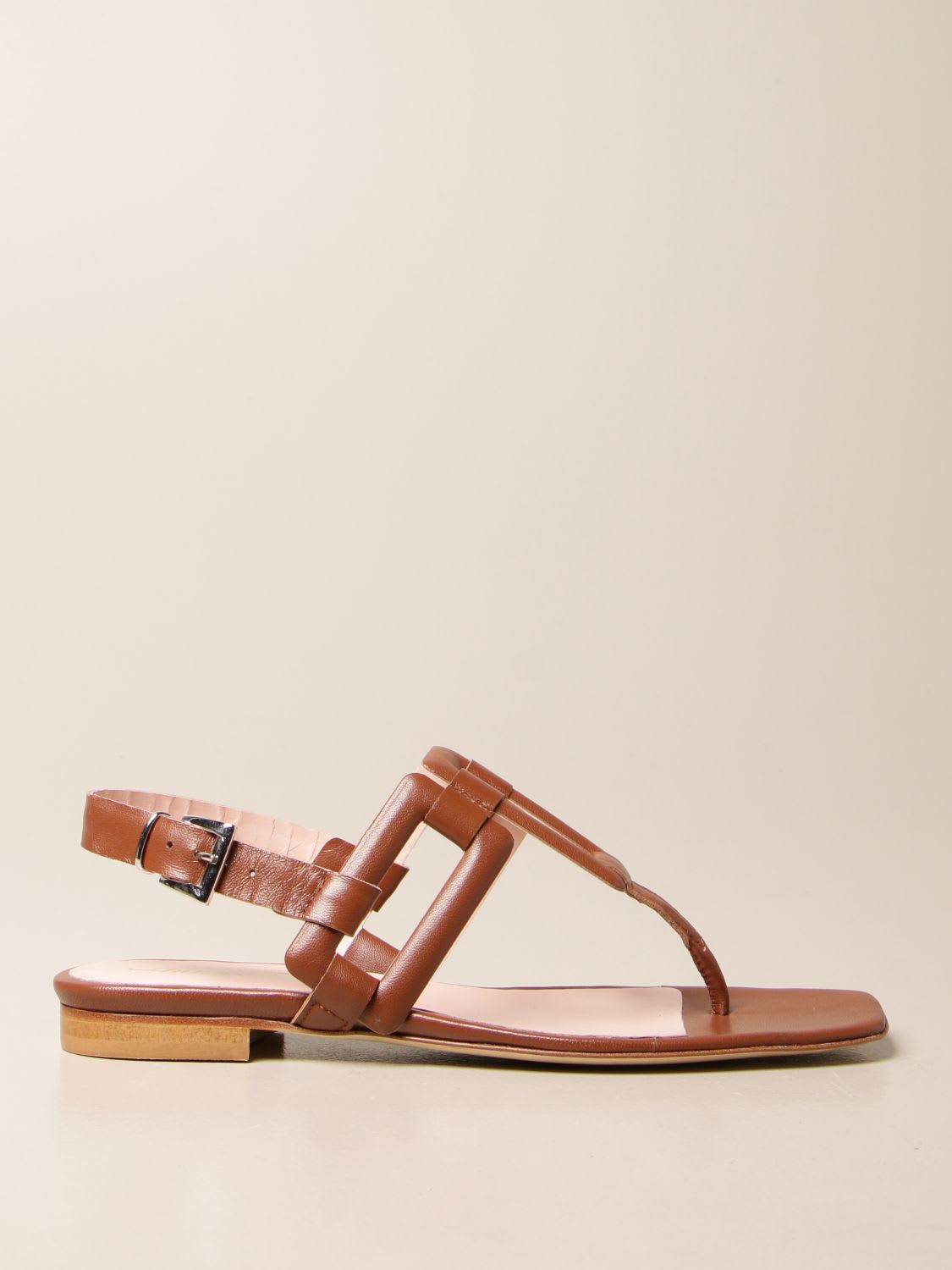 Anna F Flat Sandals In Nappa Leather