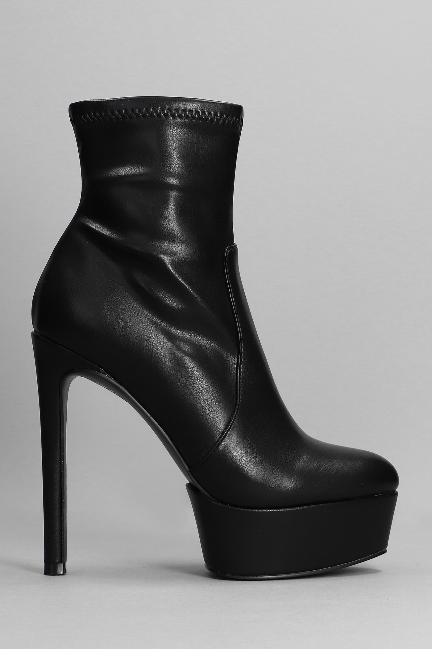 Steve Madden Tactical High Heels Ankle Boots In Black Leather