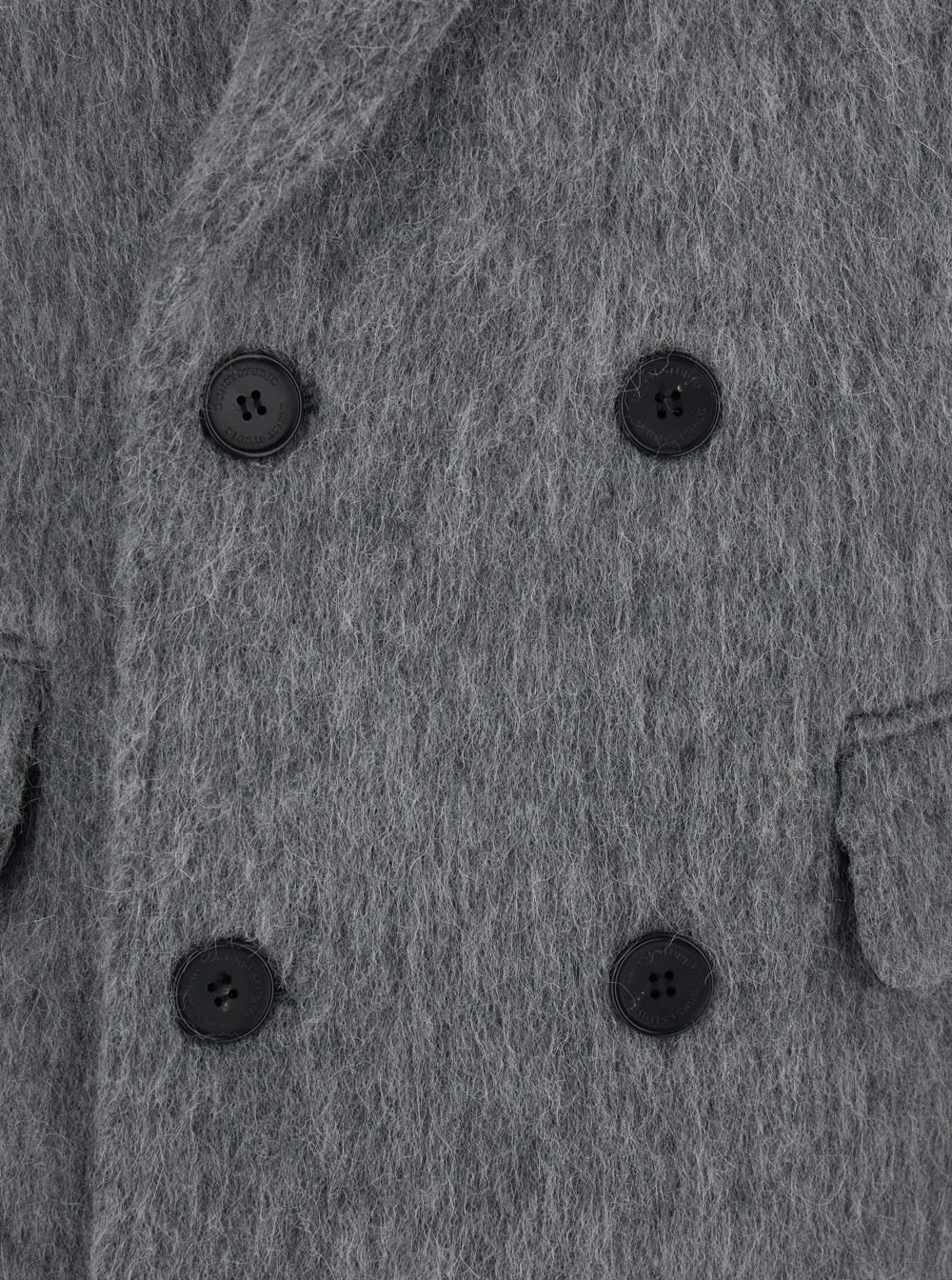 Dunst Grey Double-breasted Coat With Peak Revers In Brushed Wool Woman In Gray