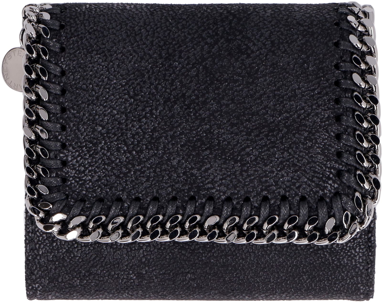 Shop Stella Mccartney Falabella Small Flap Wallet In Black