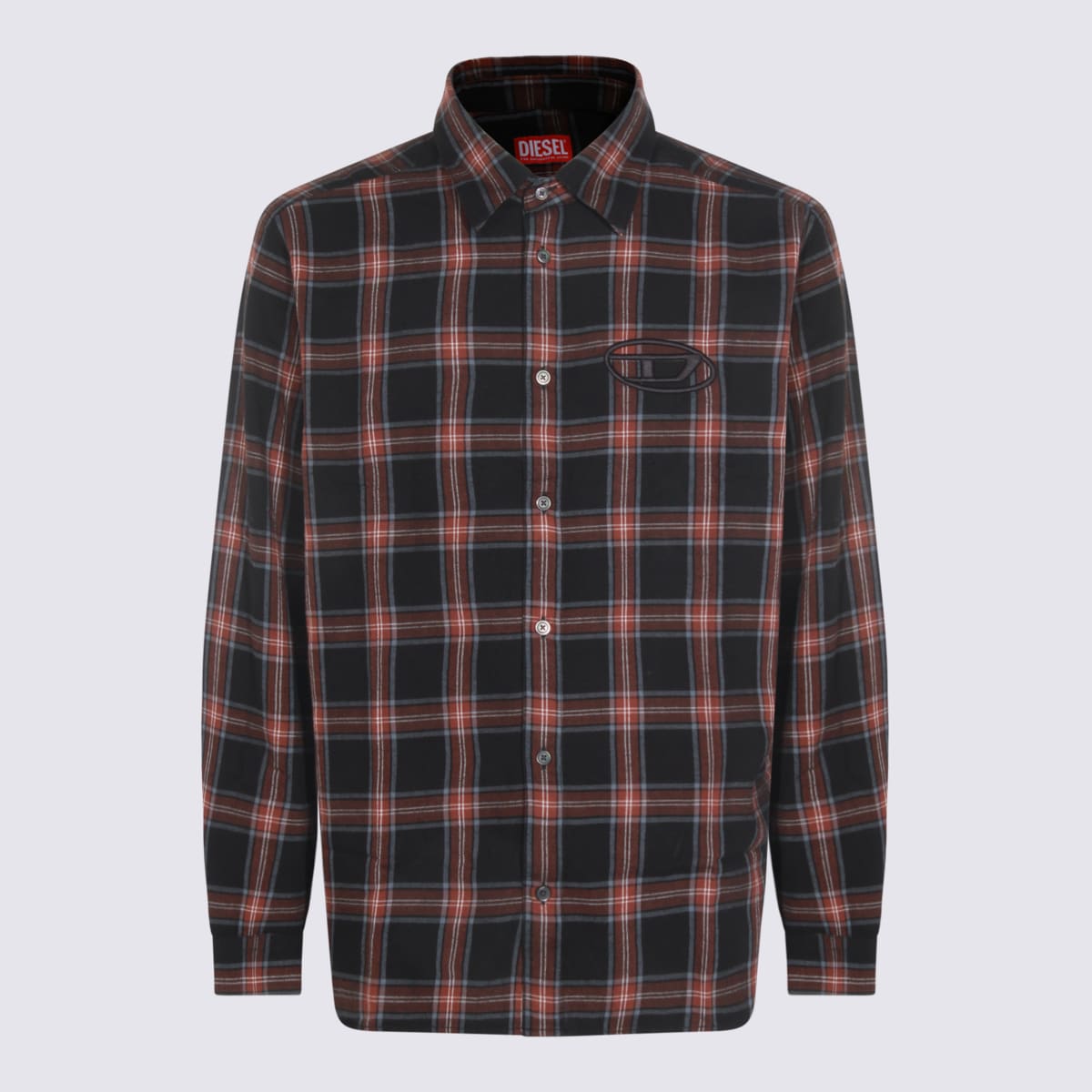 Diesel Black And Brown Cotton Shirt