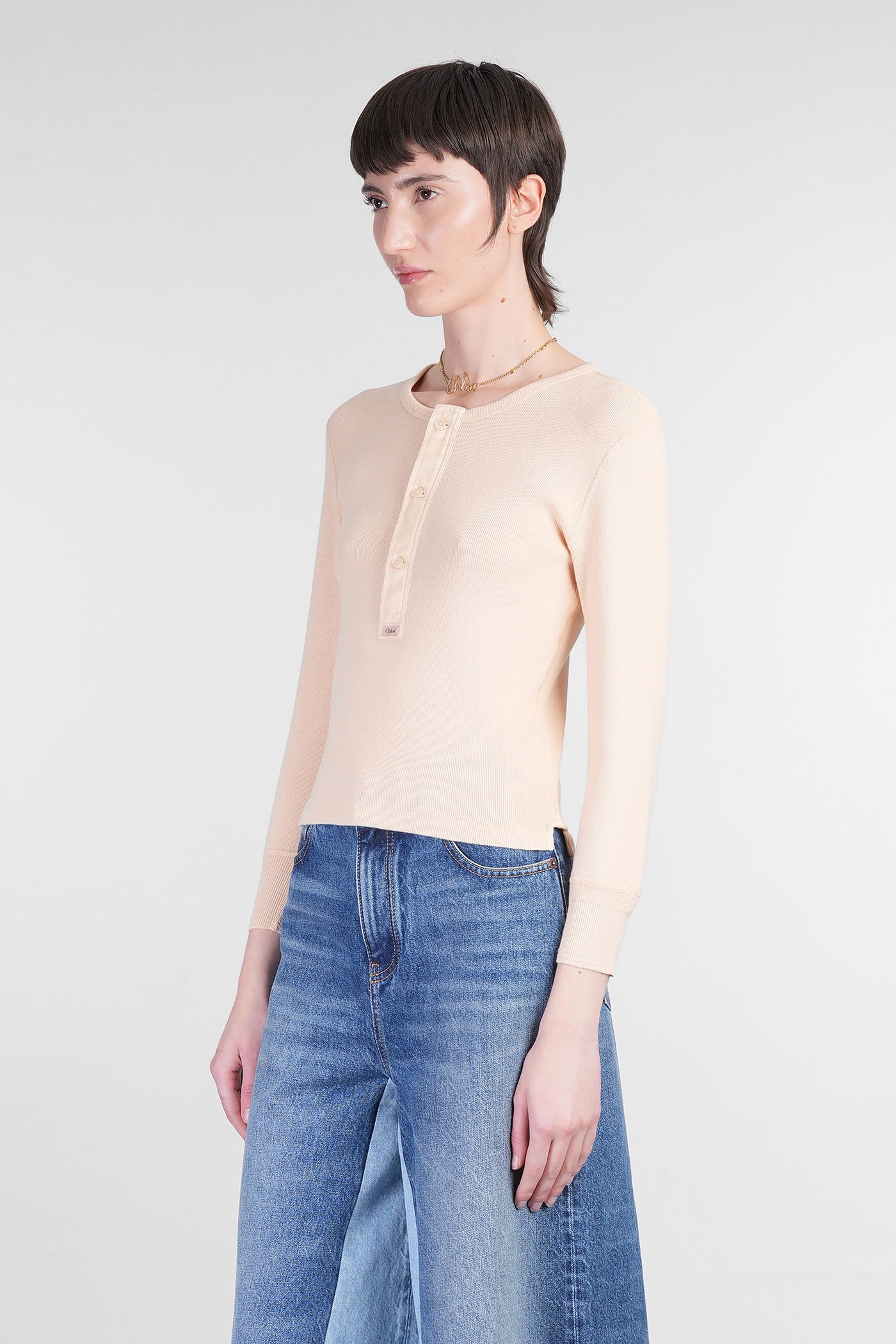 Chloé Long Sleeves T-shirt In Neutral