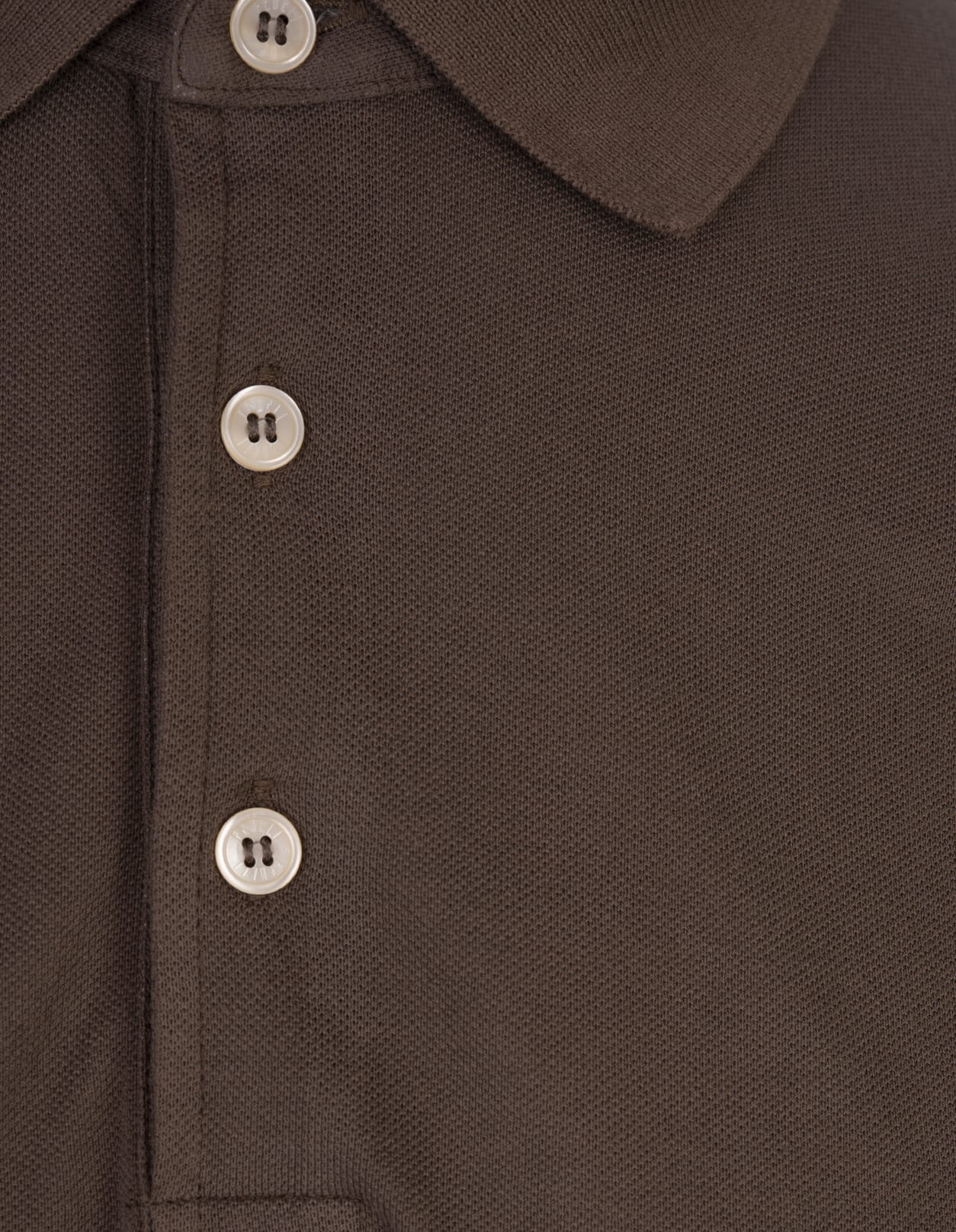 Shop Fedeli Brown Cotton Pique Polo Shirt