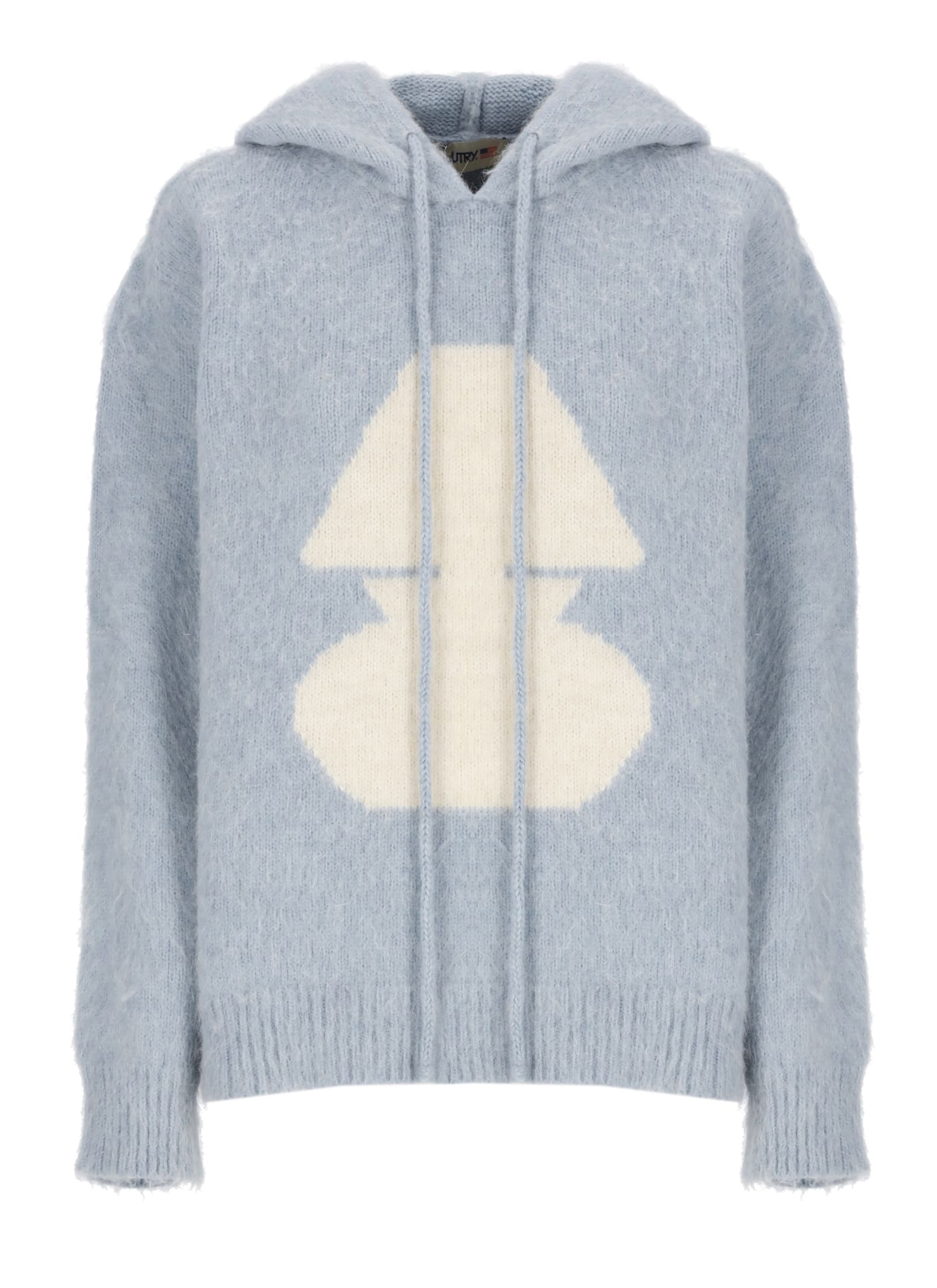 Shop Autry Wool Blend Hoodie In Light Blue