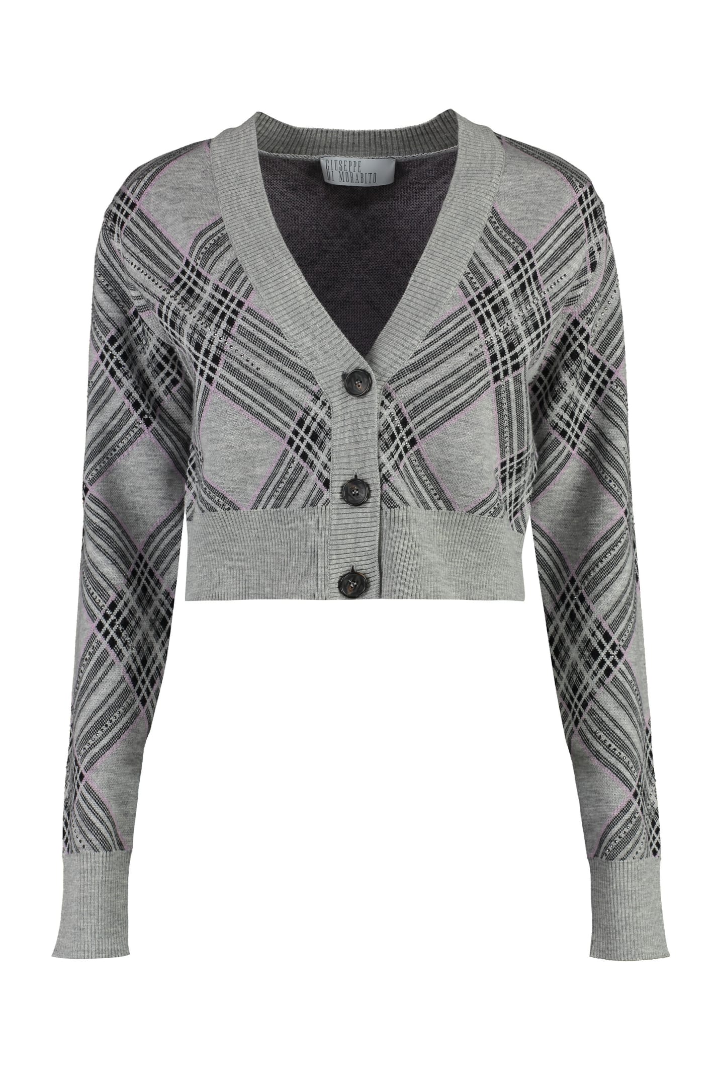 Shop Giuseppe Di Morabito Merino Wool Cardigan In Grey