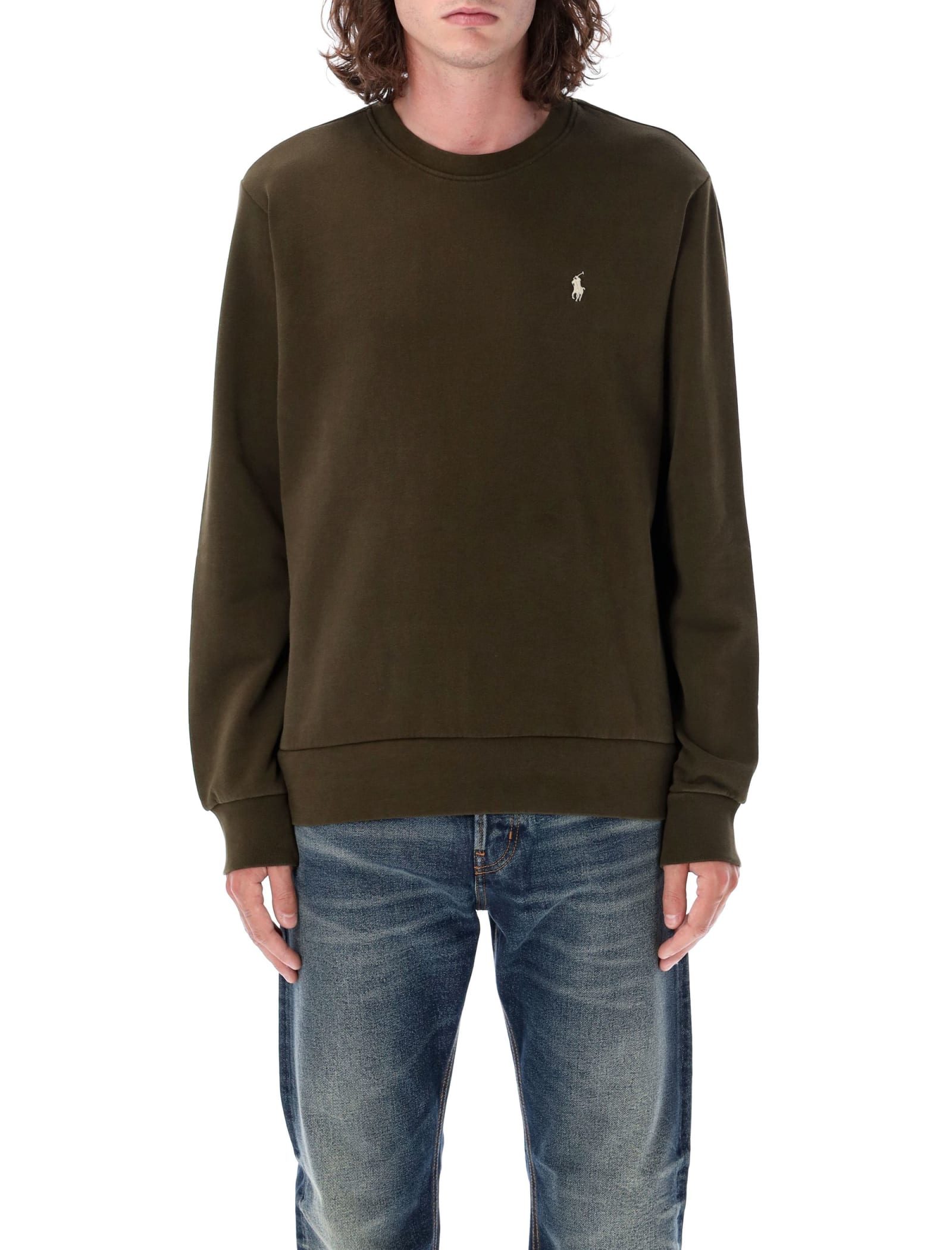 Shop Ralph Lauren Crew Neck Sweatshirt In Green