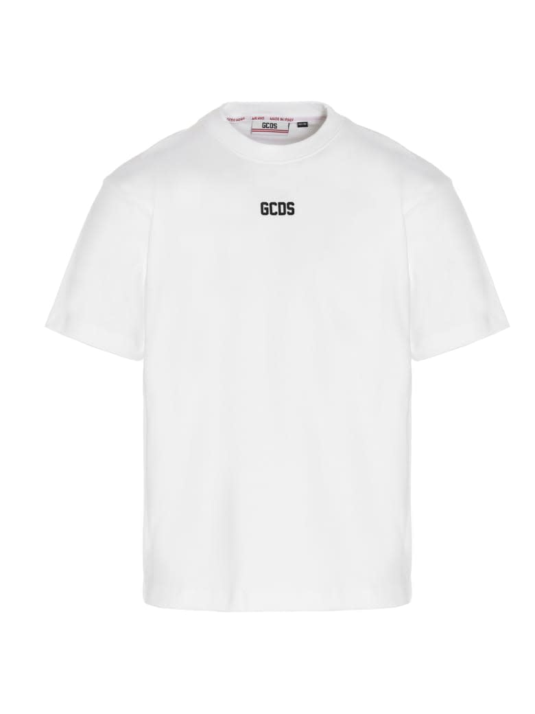 Gcds Logo-appliqqué Cotton T-shirt In White